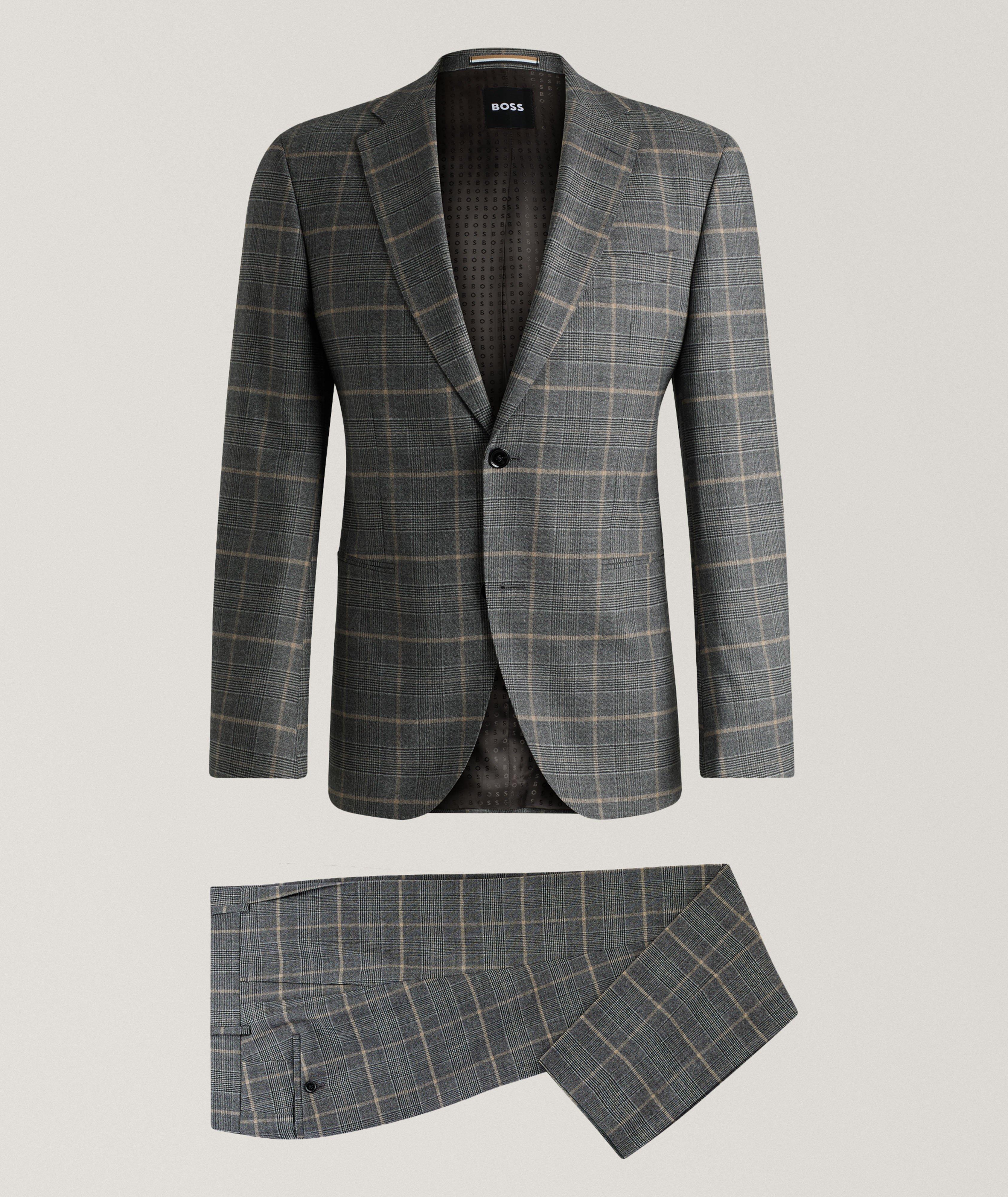 BOSS Check Stretch-Virgin Wool Suit