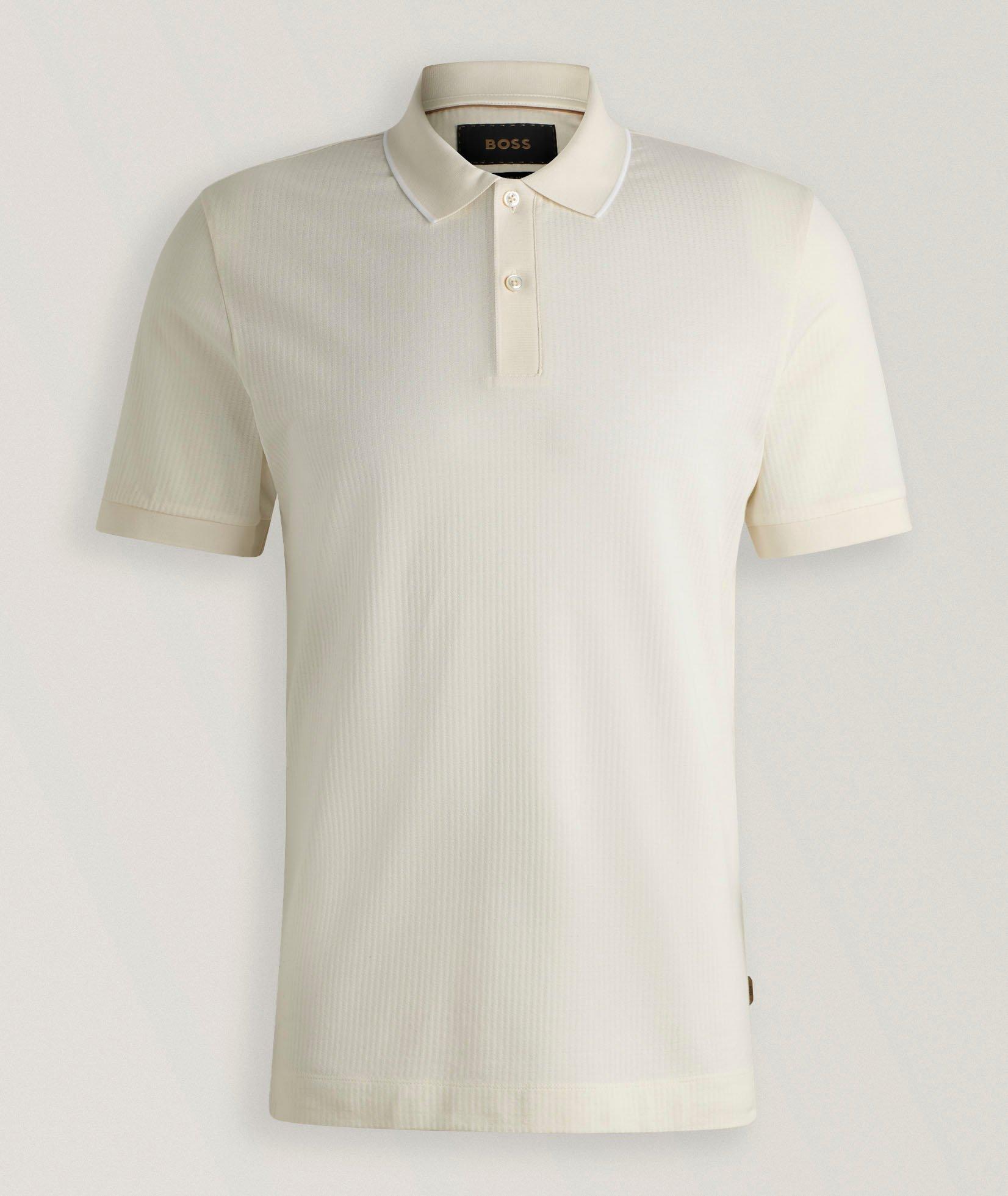 Perry Cotton-Silk Woven-Stripe Polo  image 0