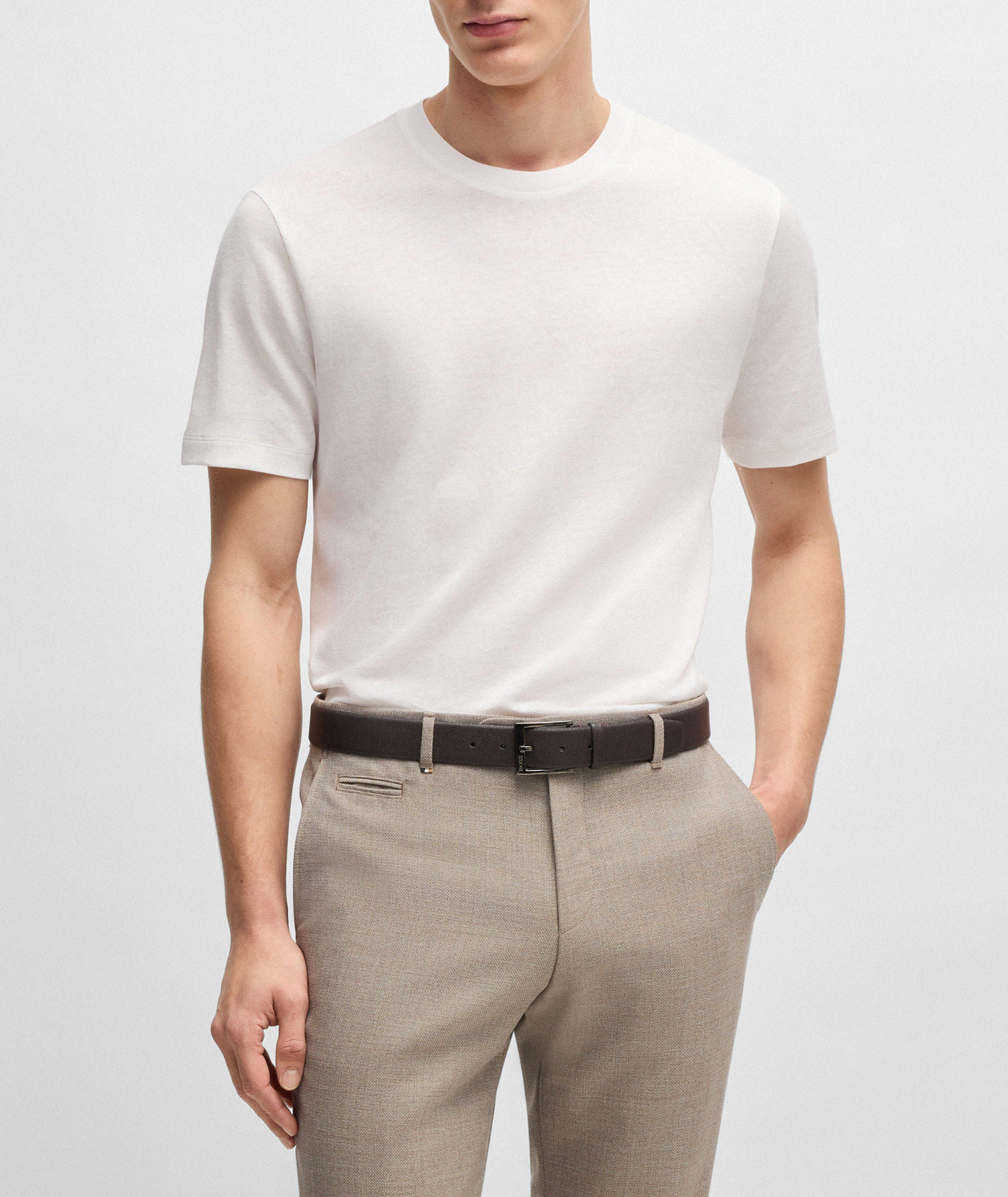 Thompson Cotton-Linen Crewneck T-Shirt image 1