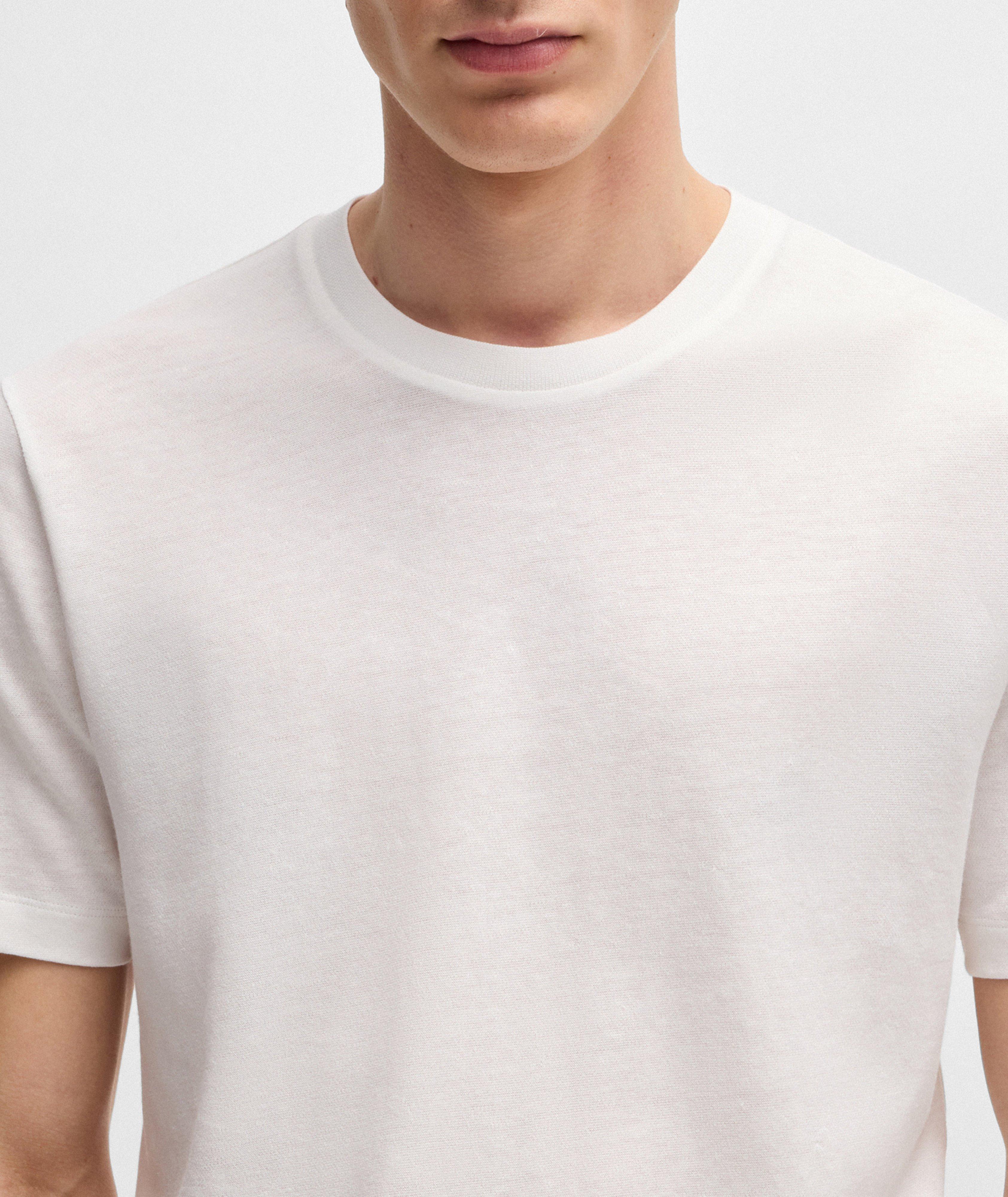 Thompson Cotton-Linen Crewneck T-Shirt image 3