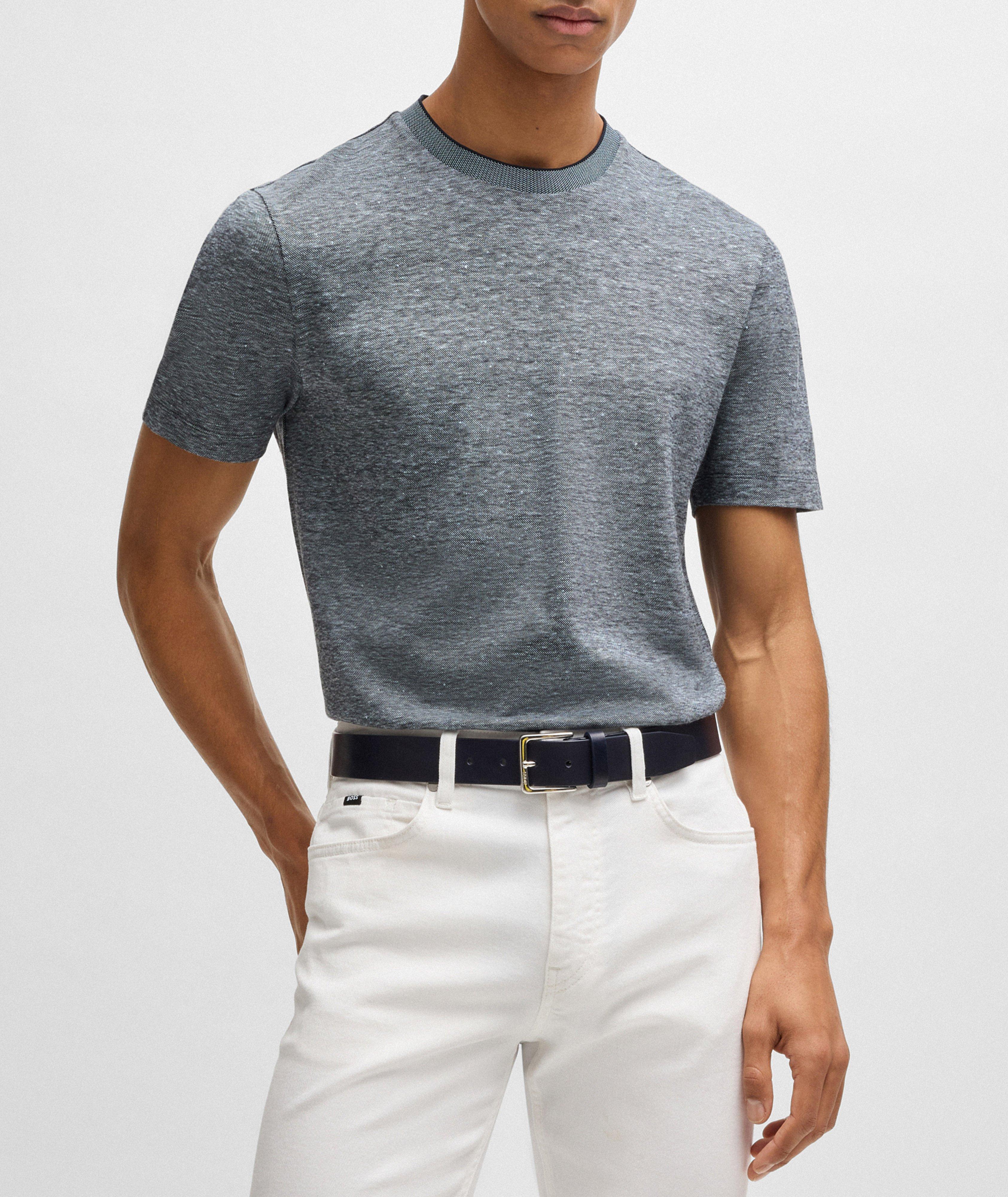 Thompson Cotton-Linen Crewneck T-Shirt image 1