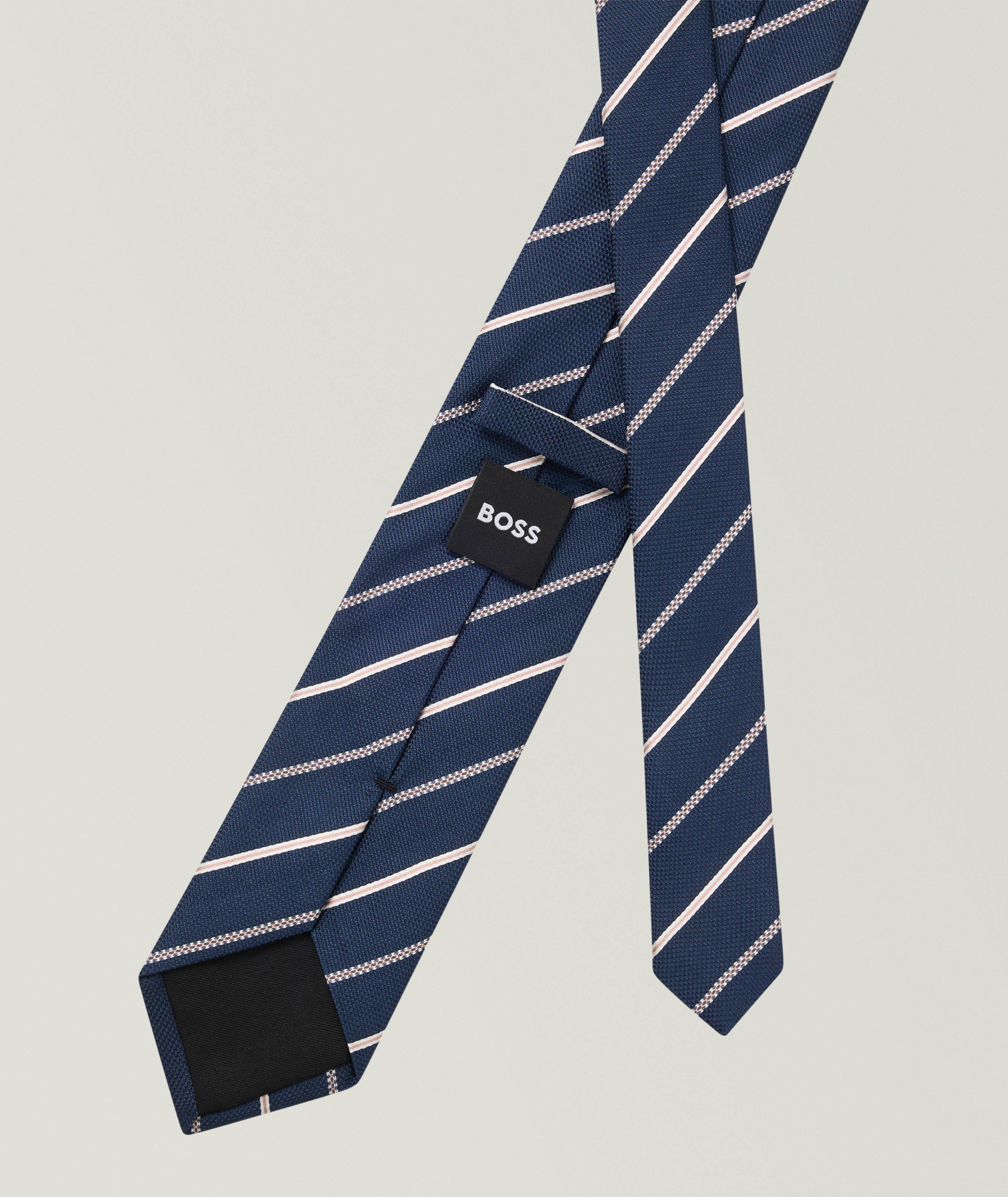 Diagonal Stripe Silk-Blend Tie image 1