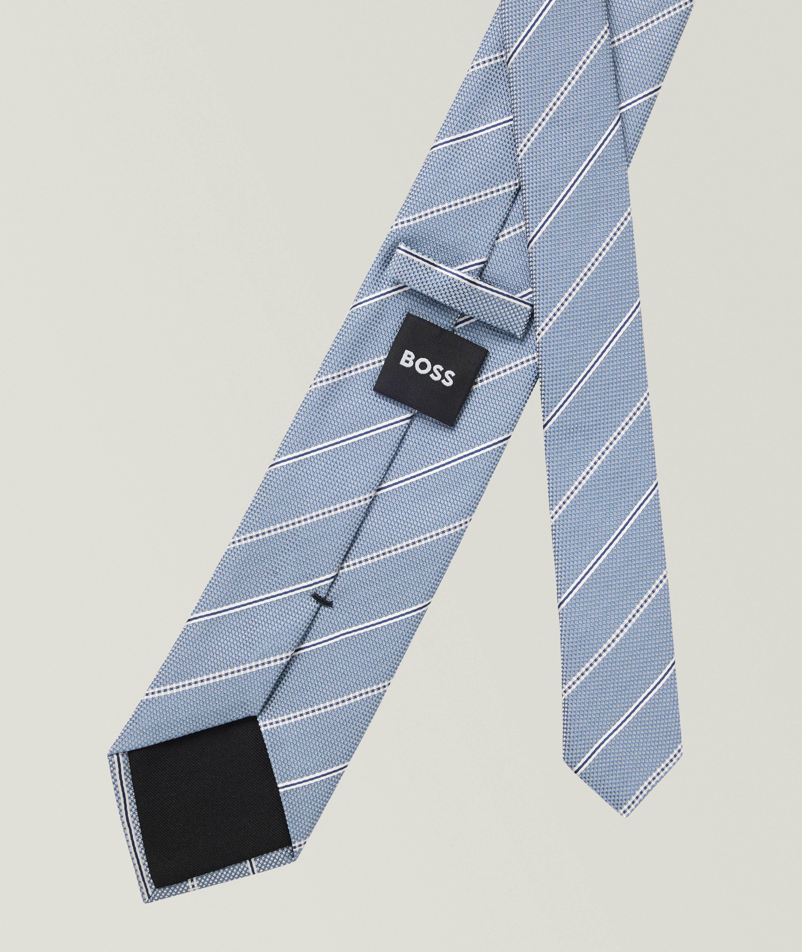 Diagonal Stripe Silk-Blend Tie image 1