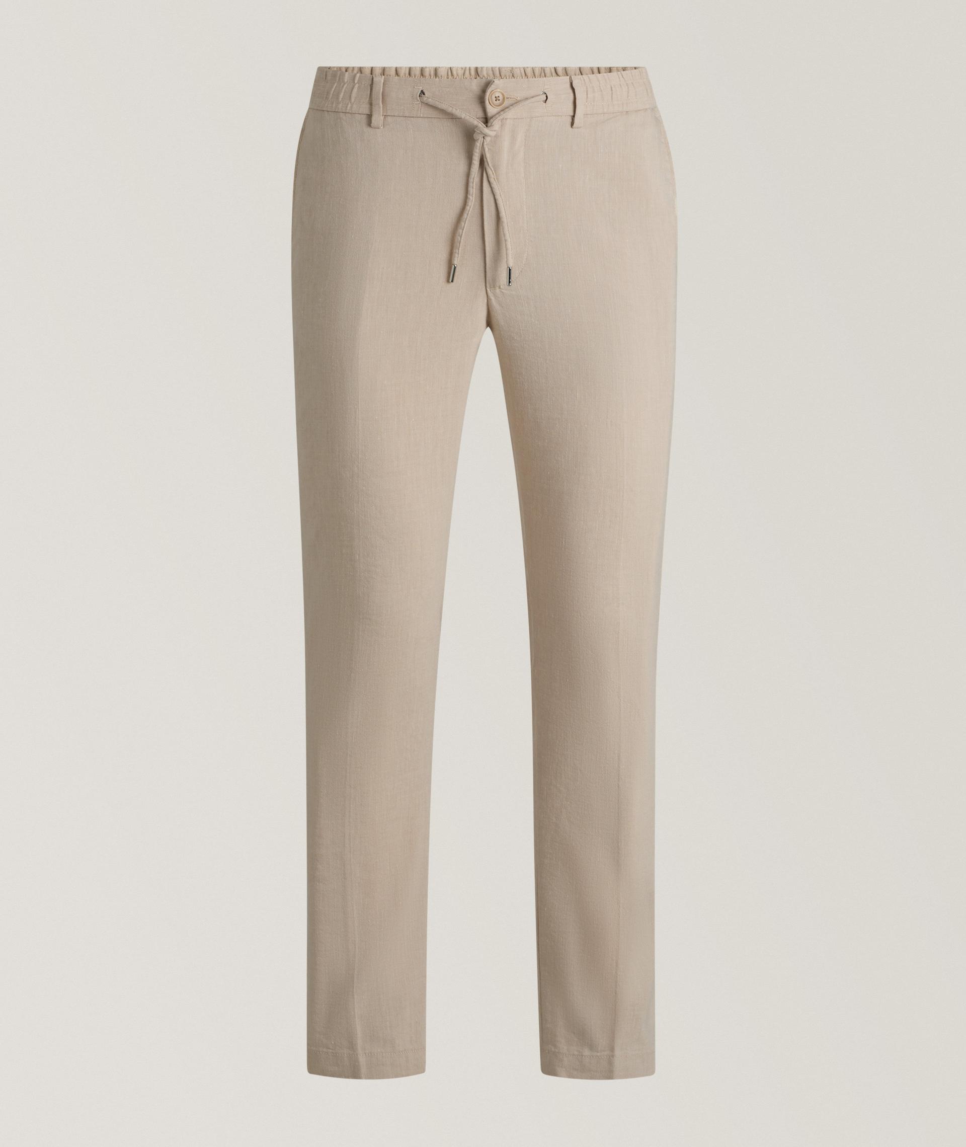 Linen-Blend Drawstring Pants  image 0