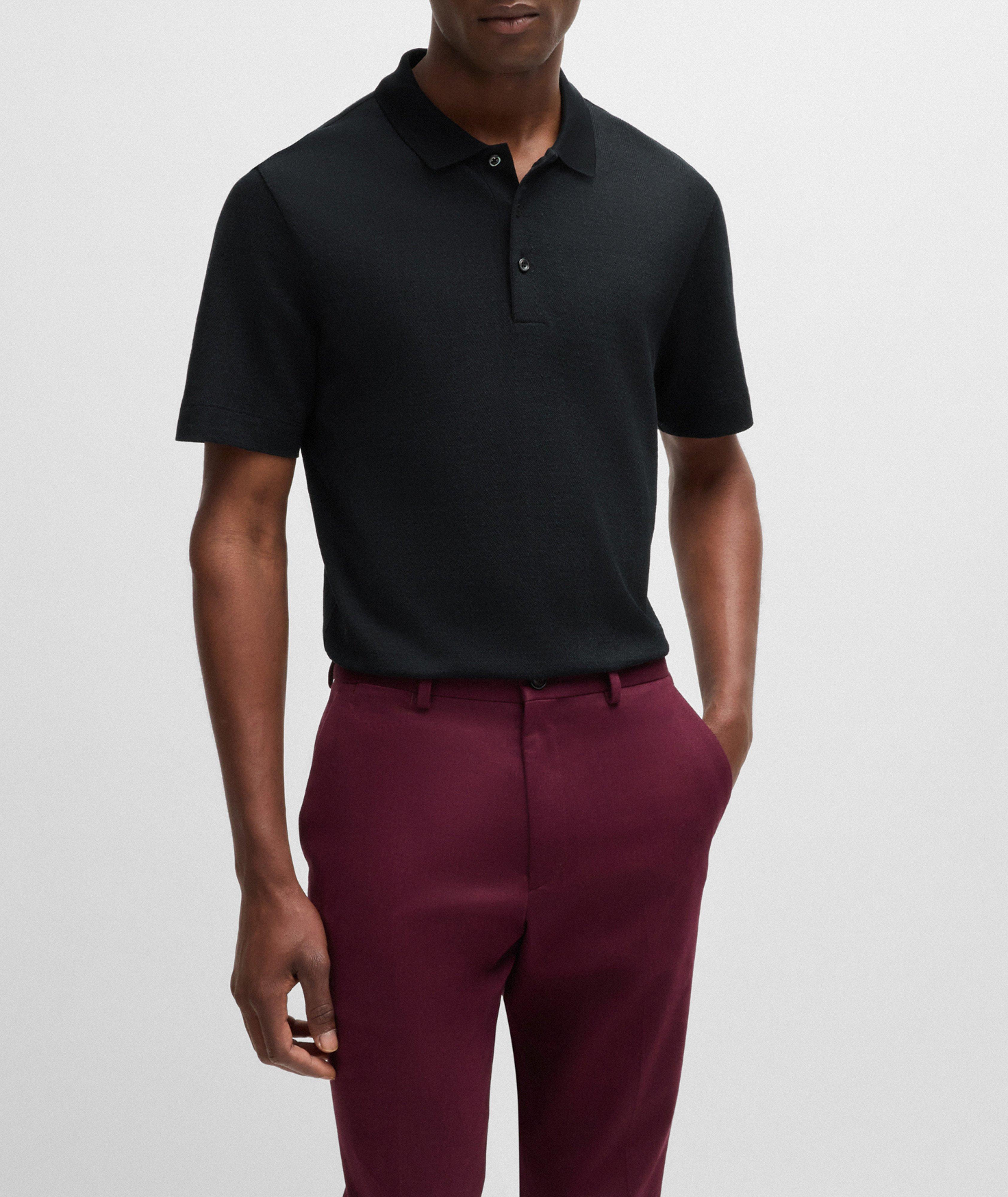 Herringbone Cotton-Wool Polo image 1