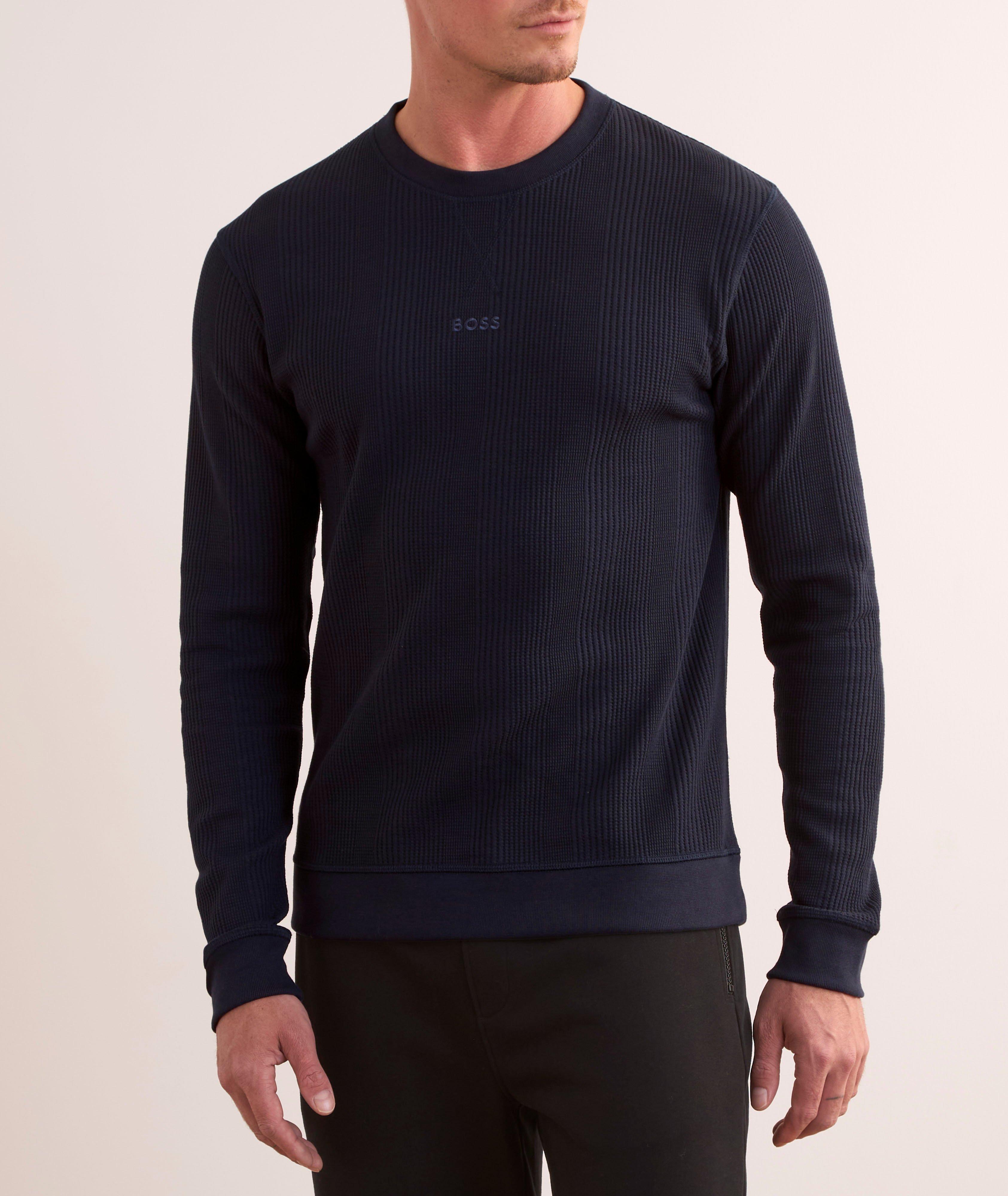 Pull en tricot gaufré avec logo brodé image 1