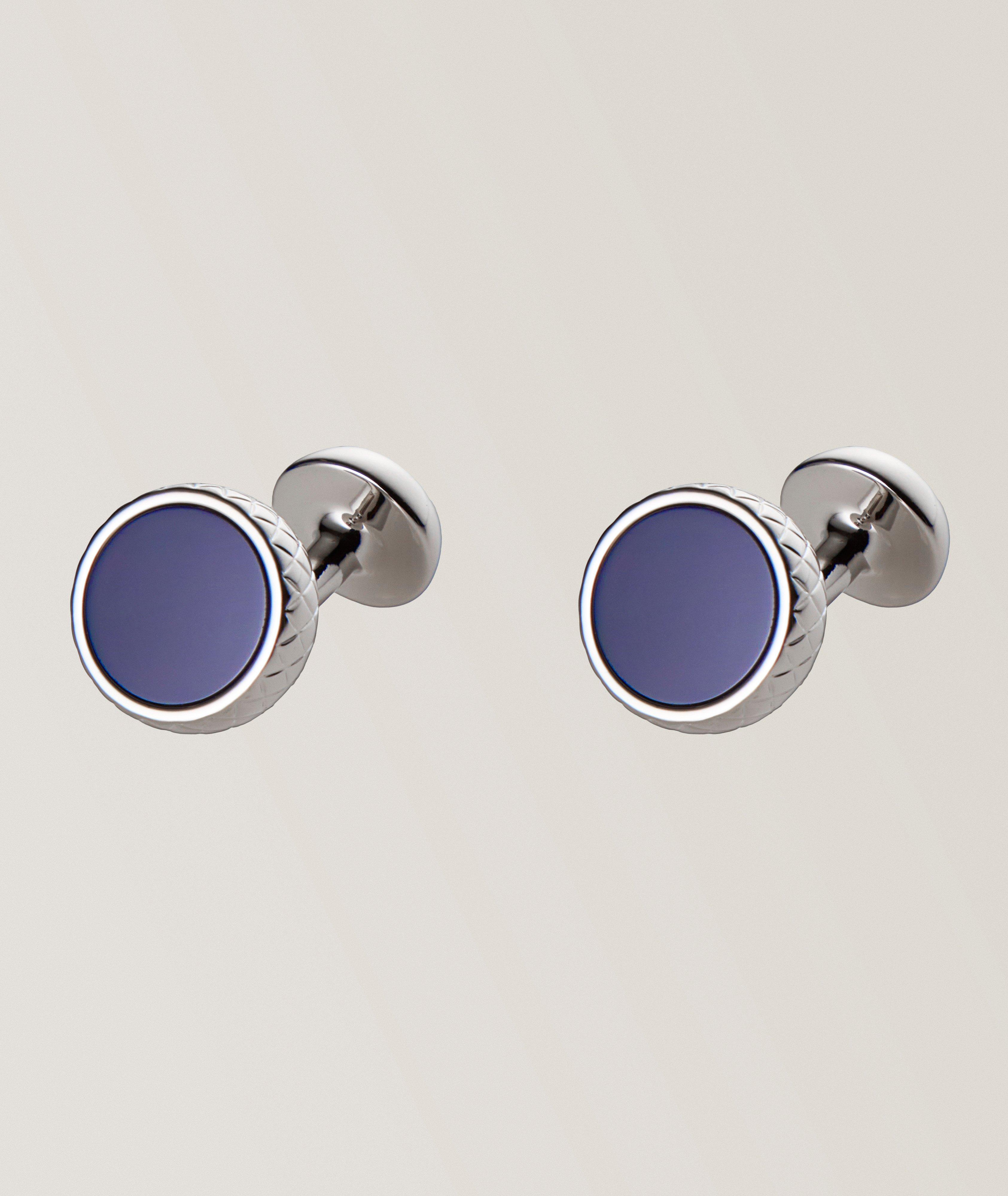 Elegant Round Enamel Cufflinks image 0