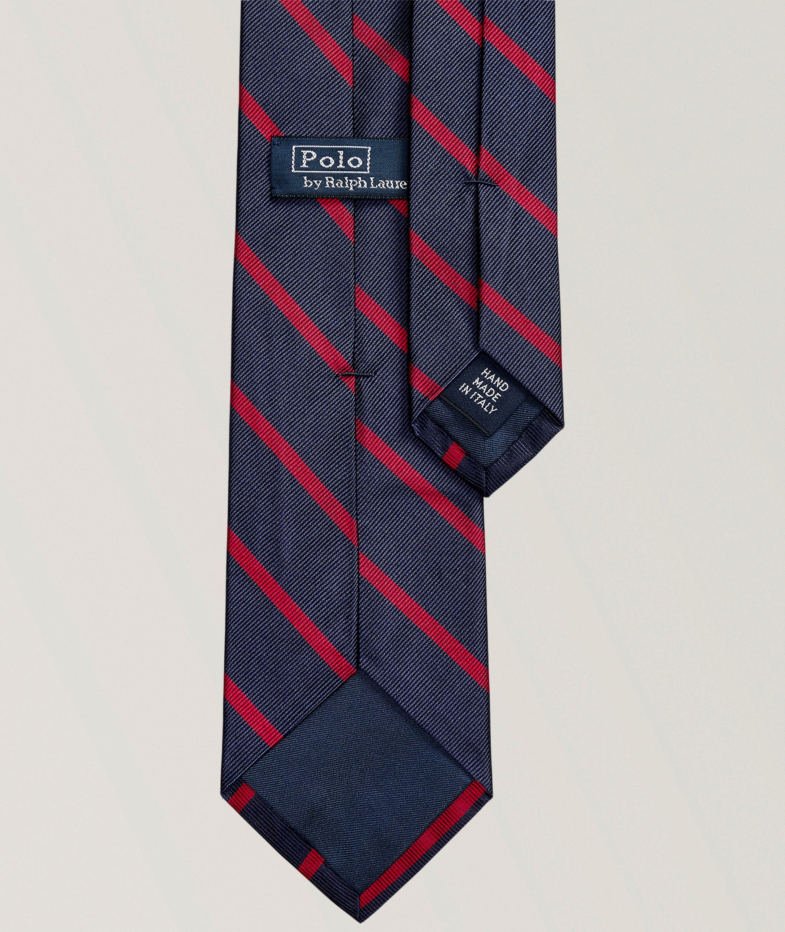 Diagonal Stripe Mulberry Silk Tie image 1