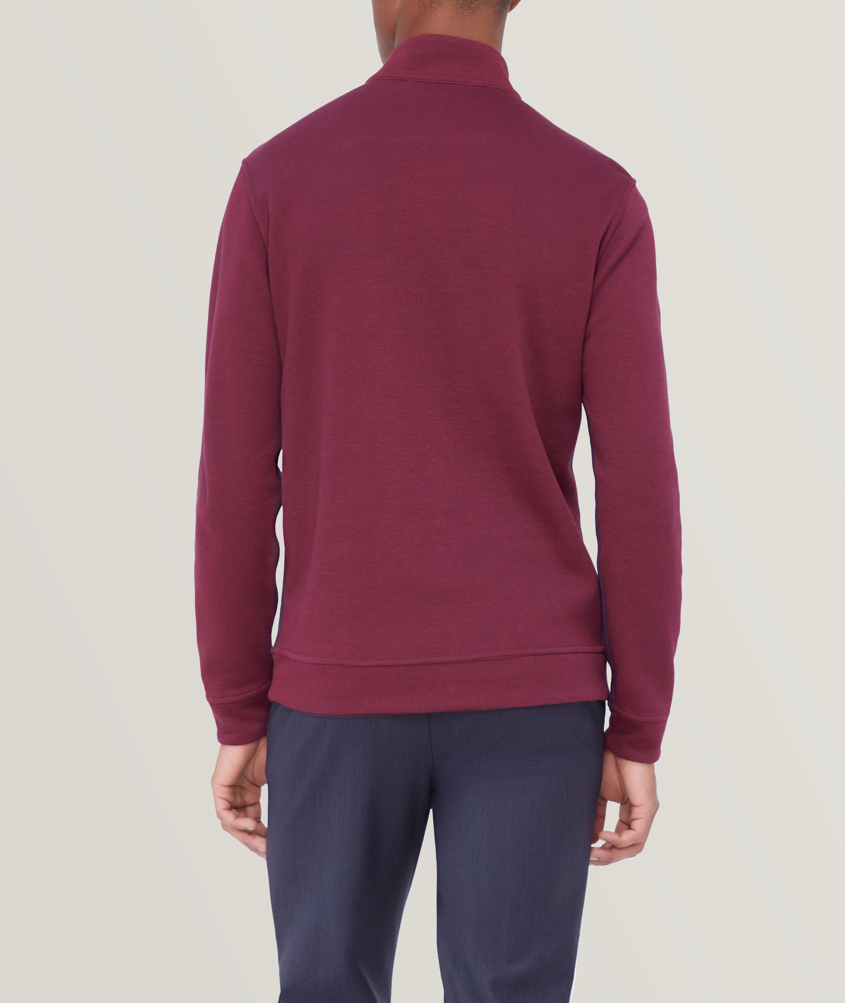 Cotton-Blend Reversible Quarter-Zip Sweater image 2