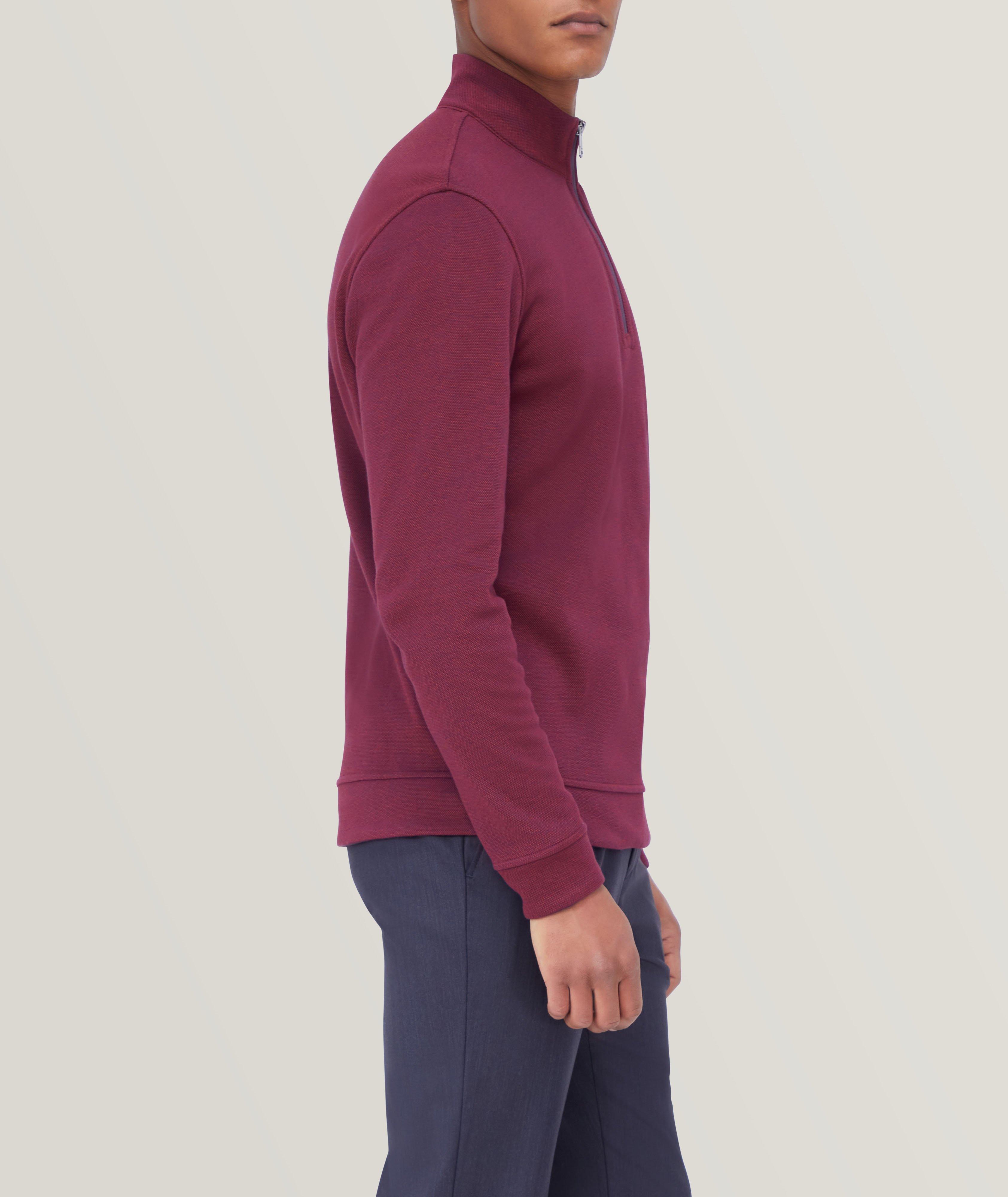 Cotton-Blend Reversible Quarter-Zip Sweater image 4