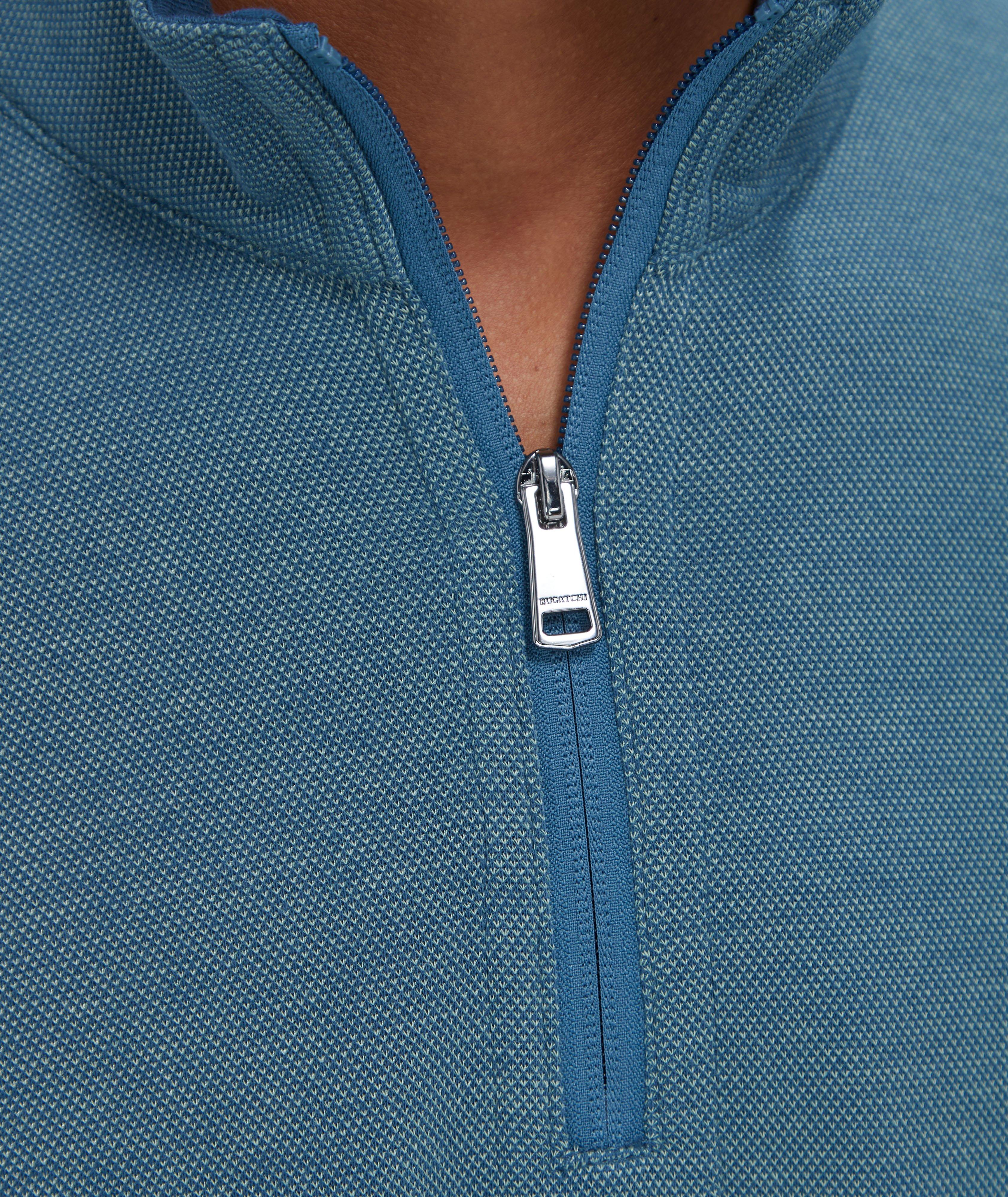 Cotton-Blend Reversible Quarter-Zip Sweater image 3