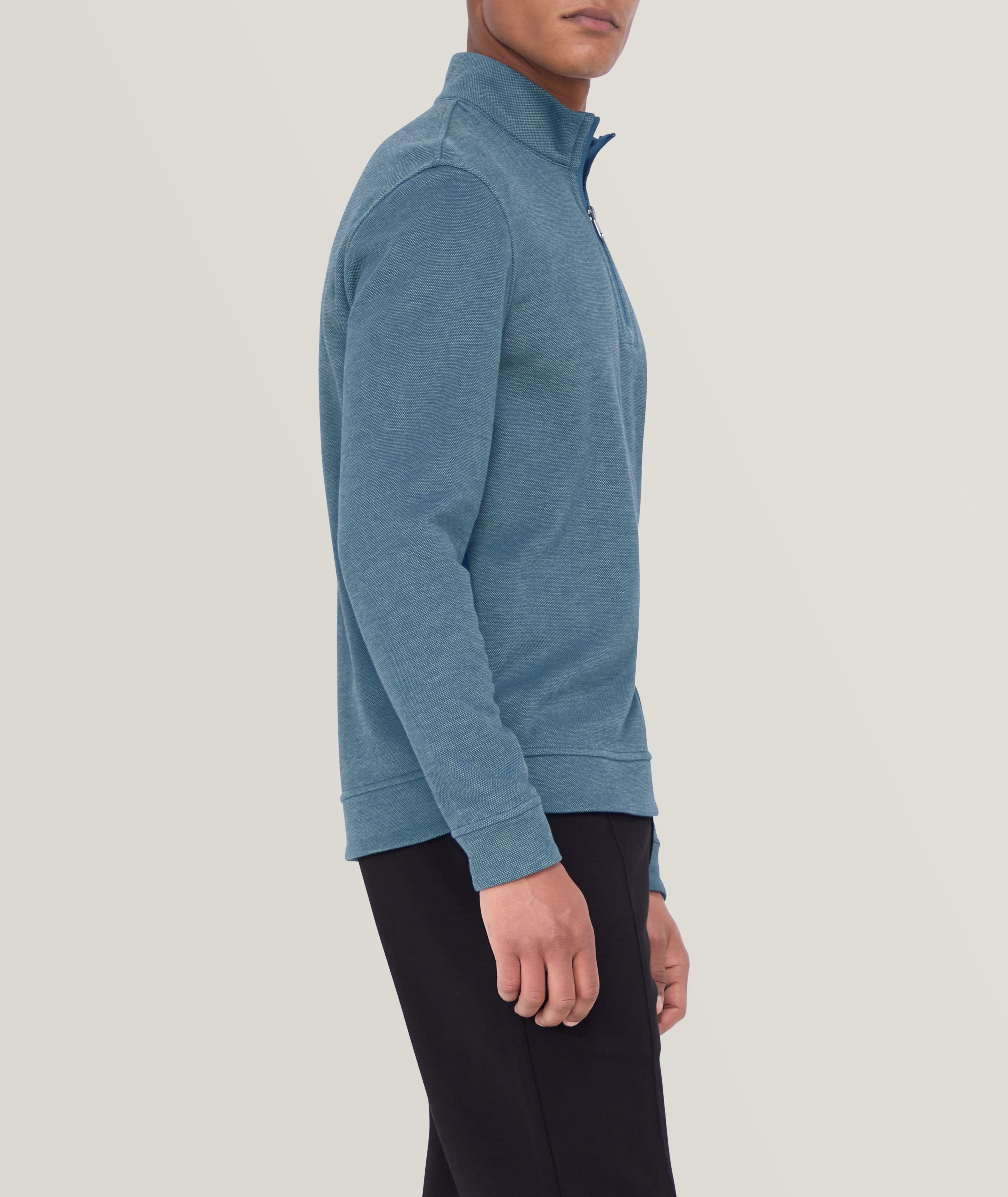 Cotton-Blend Reversible Quarter-Zip Sweater image 4