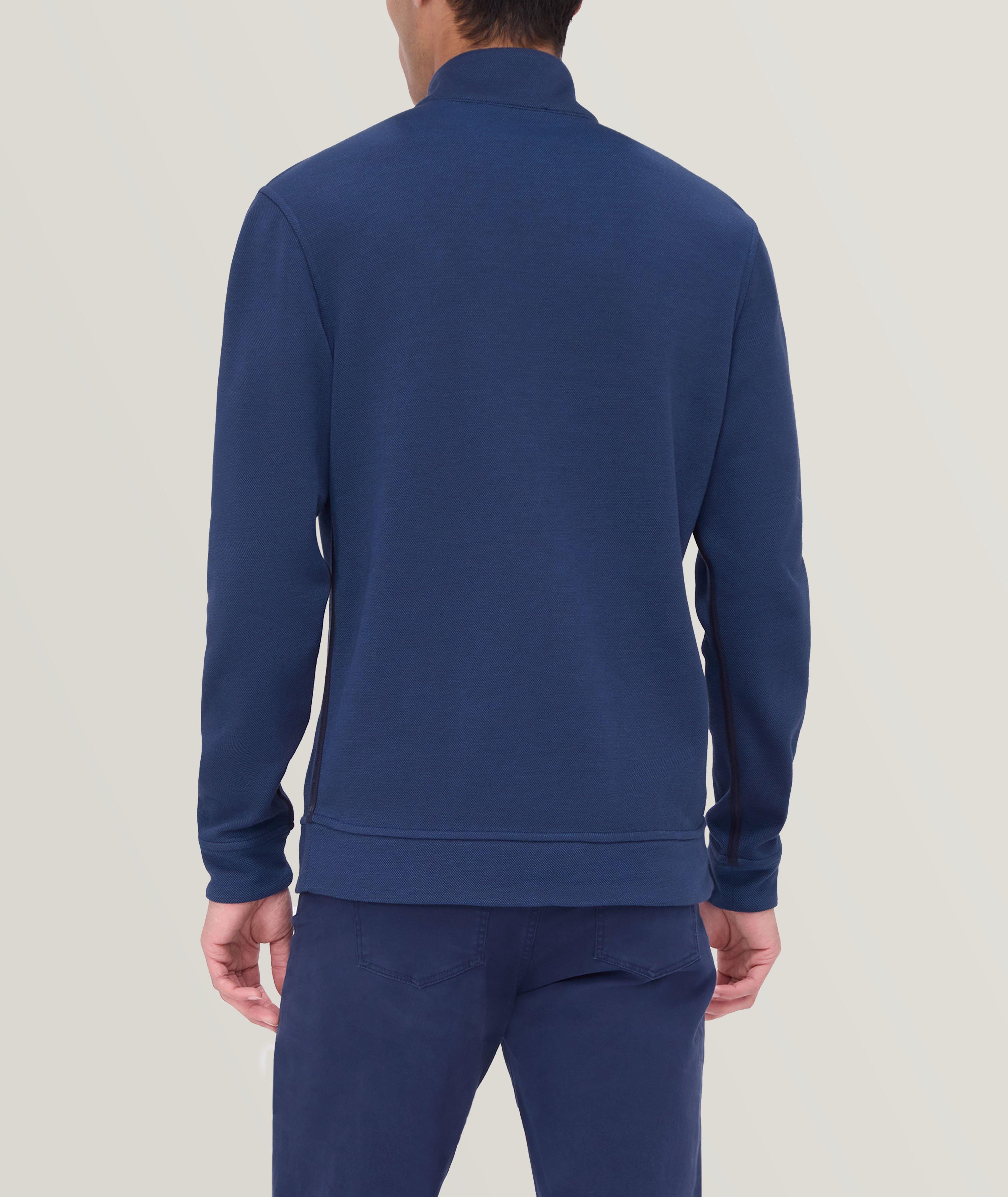 Cotton-Blend Reversible Quarter-Zip Sweater image 2