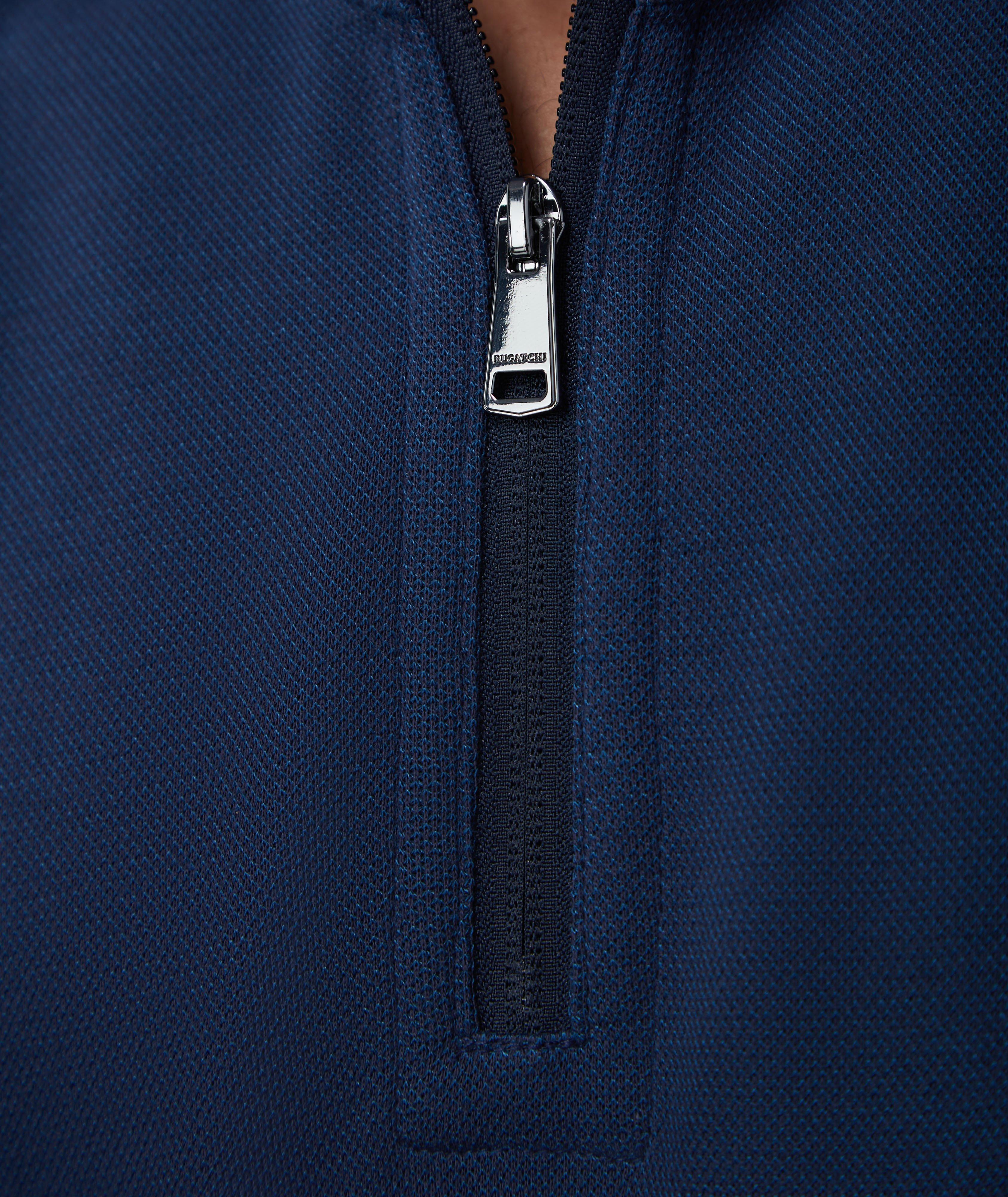 Cotton-Blend Reversible Quarter-Zip Sweater image 3