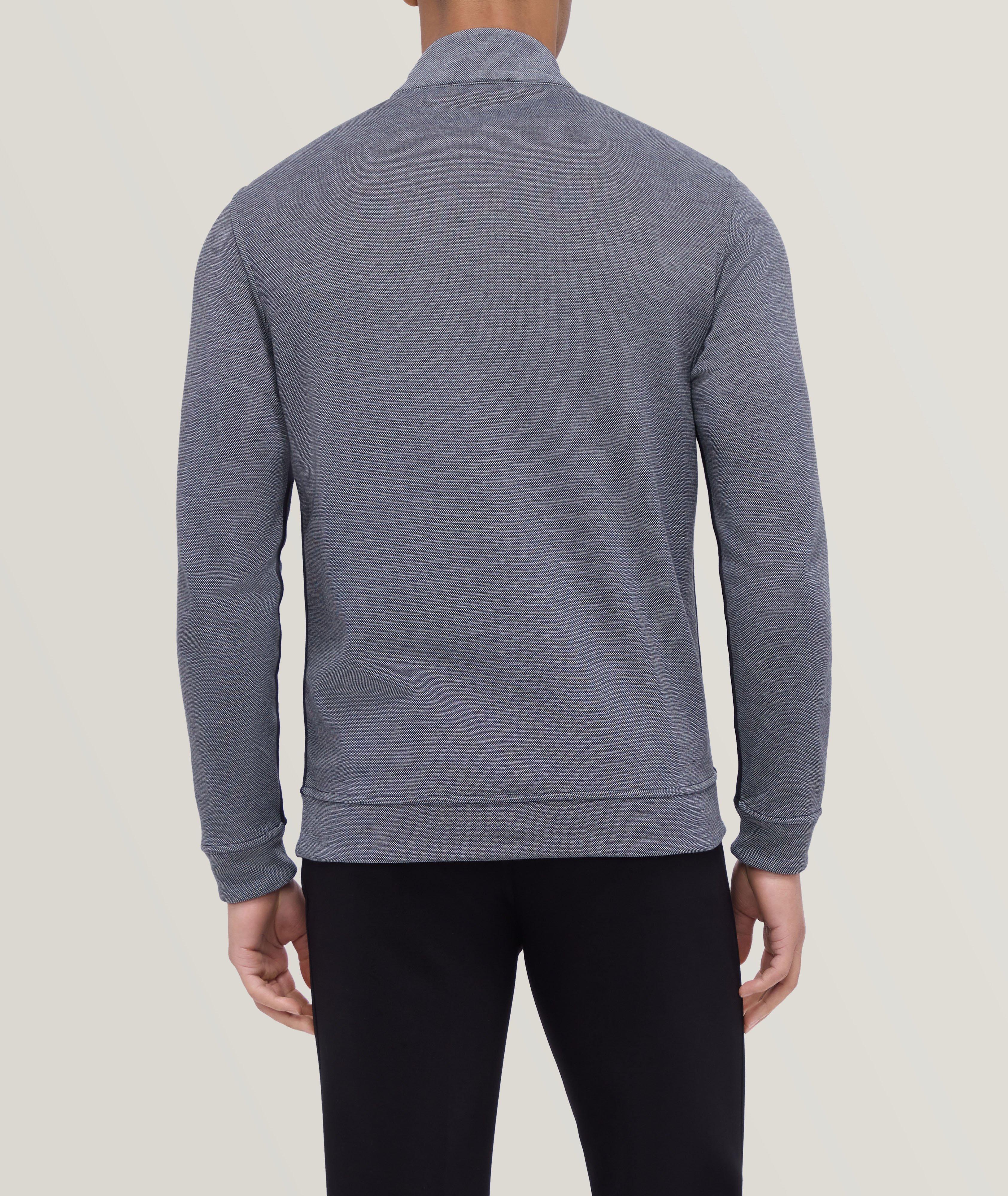 Cotton-Blend Reversible Quarter-Zip Sweater image 2