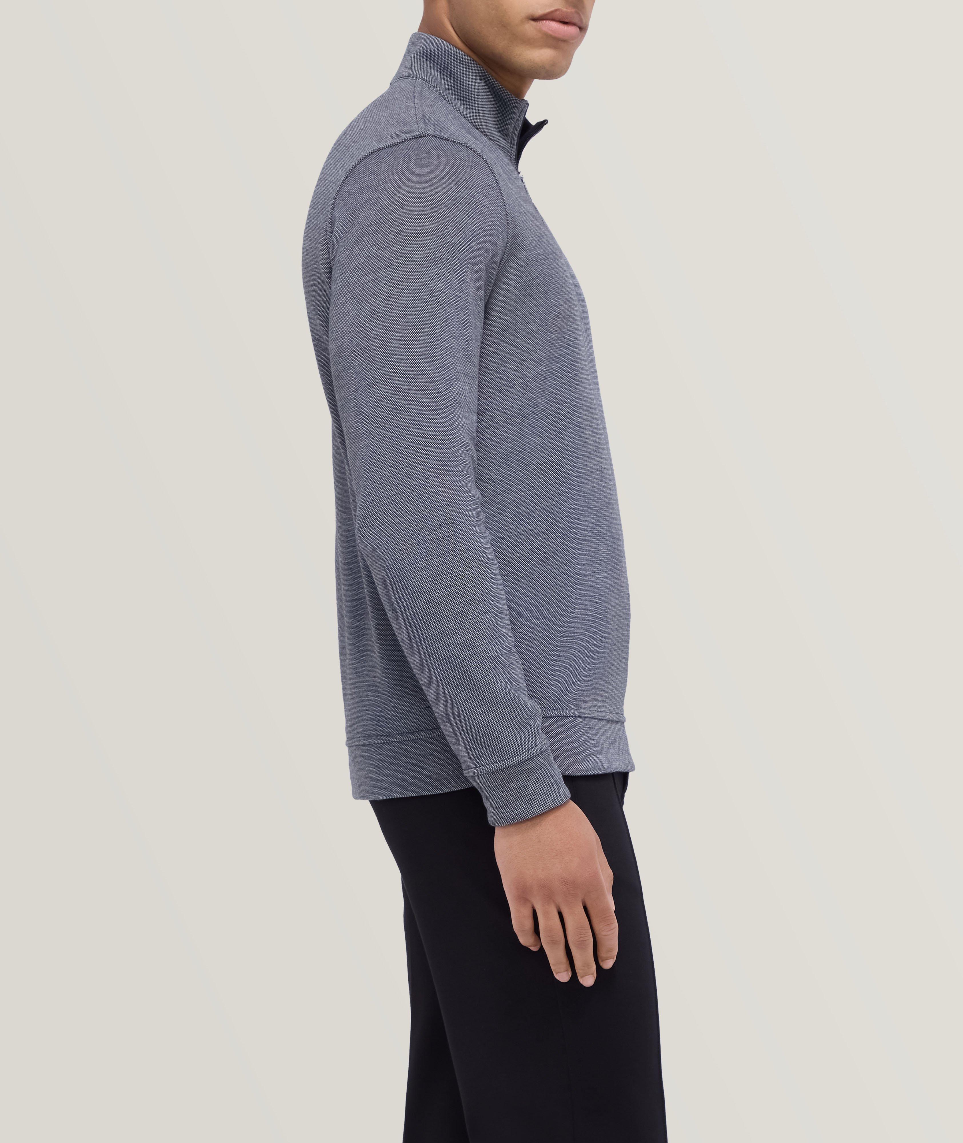 Cotton-Blend Reversible Quarter-Zip Sweater image 3