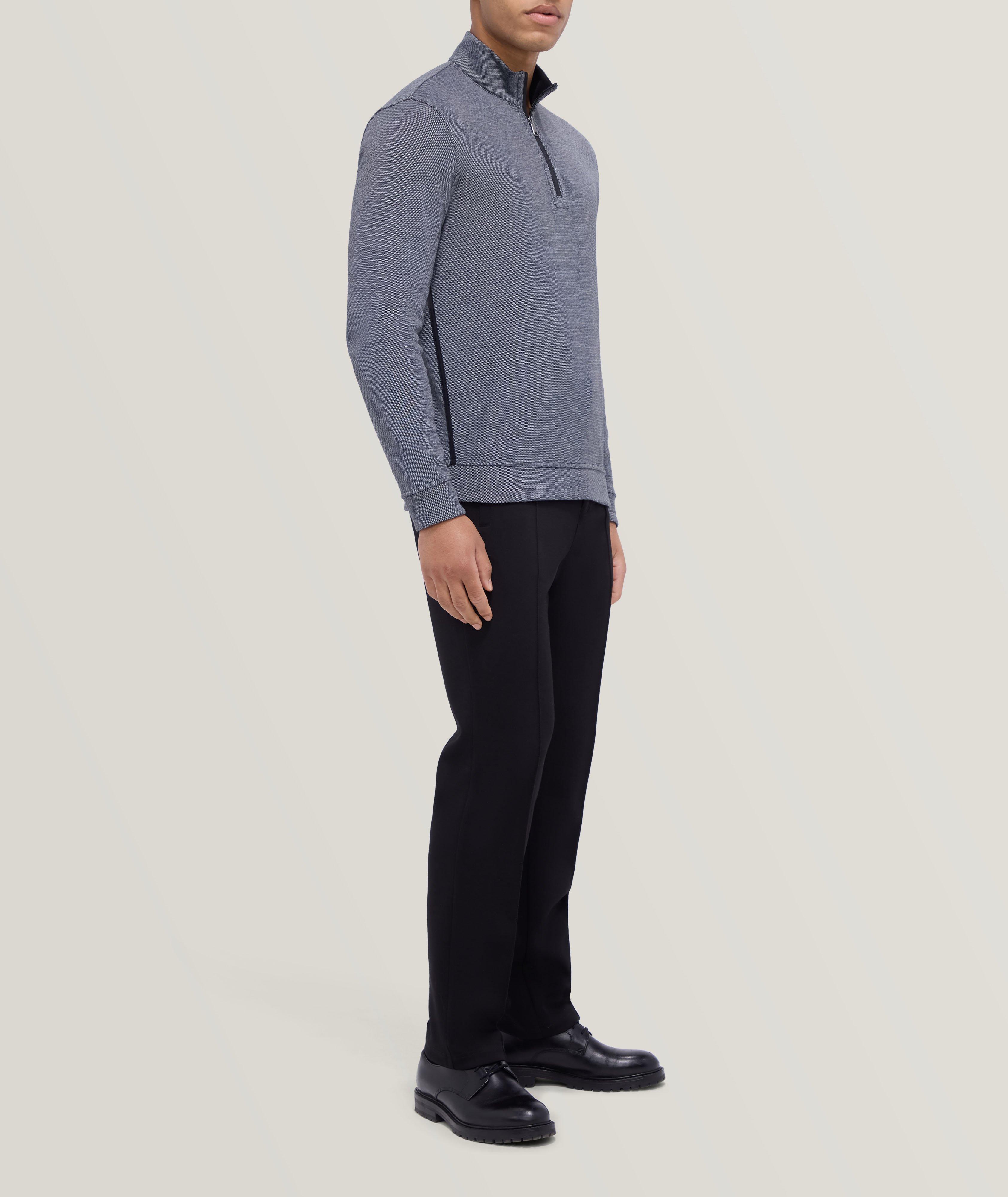 Cotton-Blend Reversible Quarter-Zip Sweater image 4