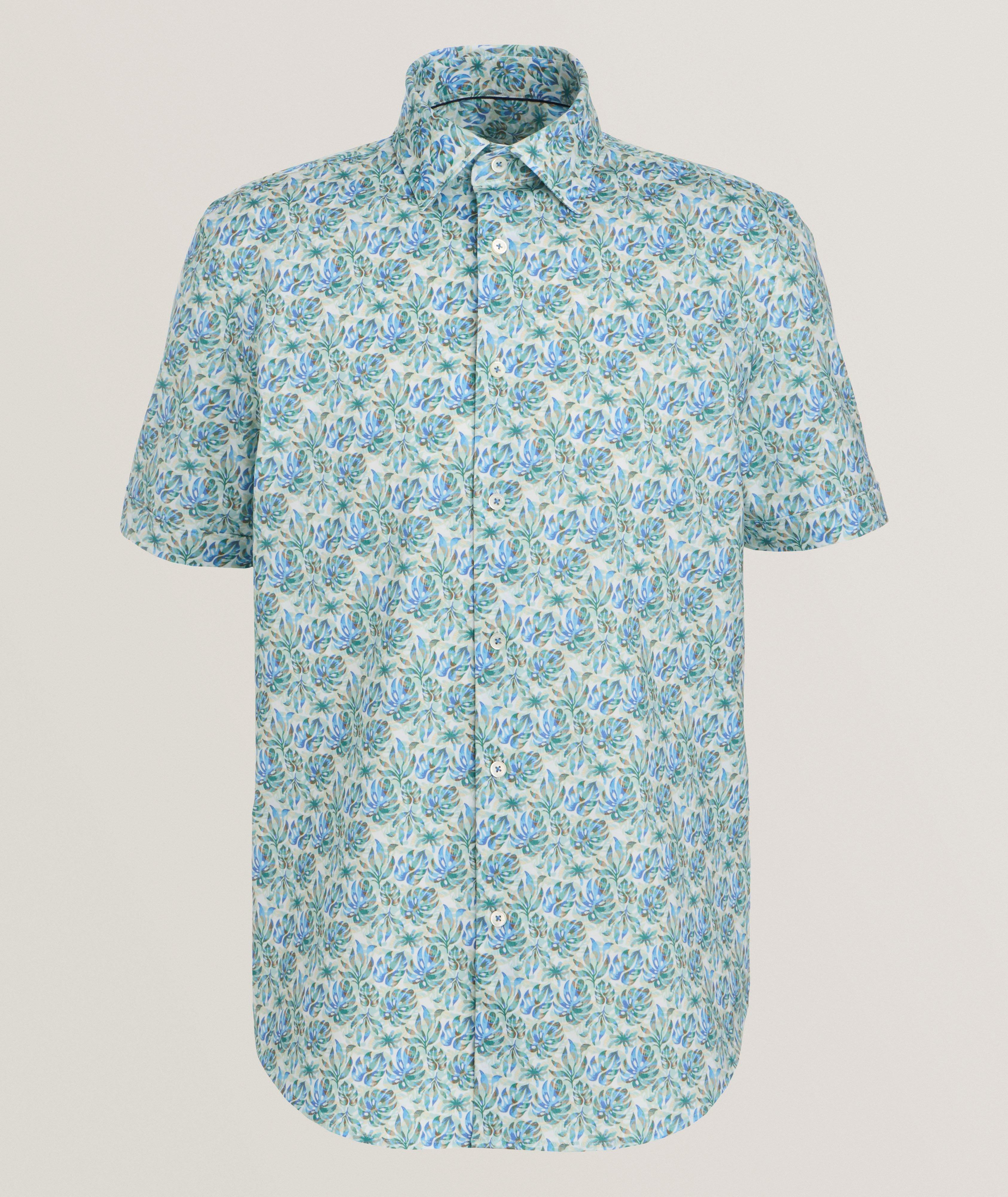 Palm Leaf Stretch-Cotton Shirt  image 0