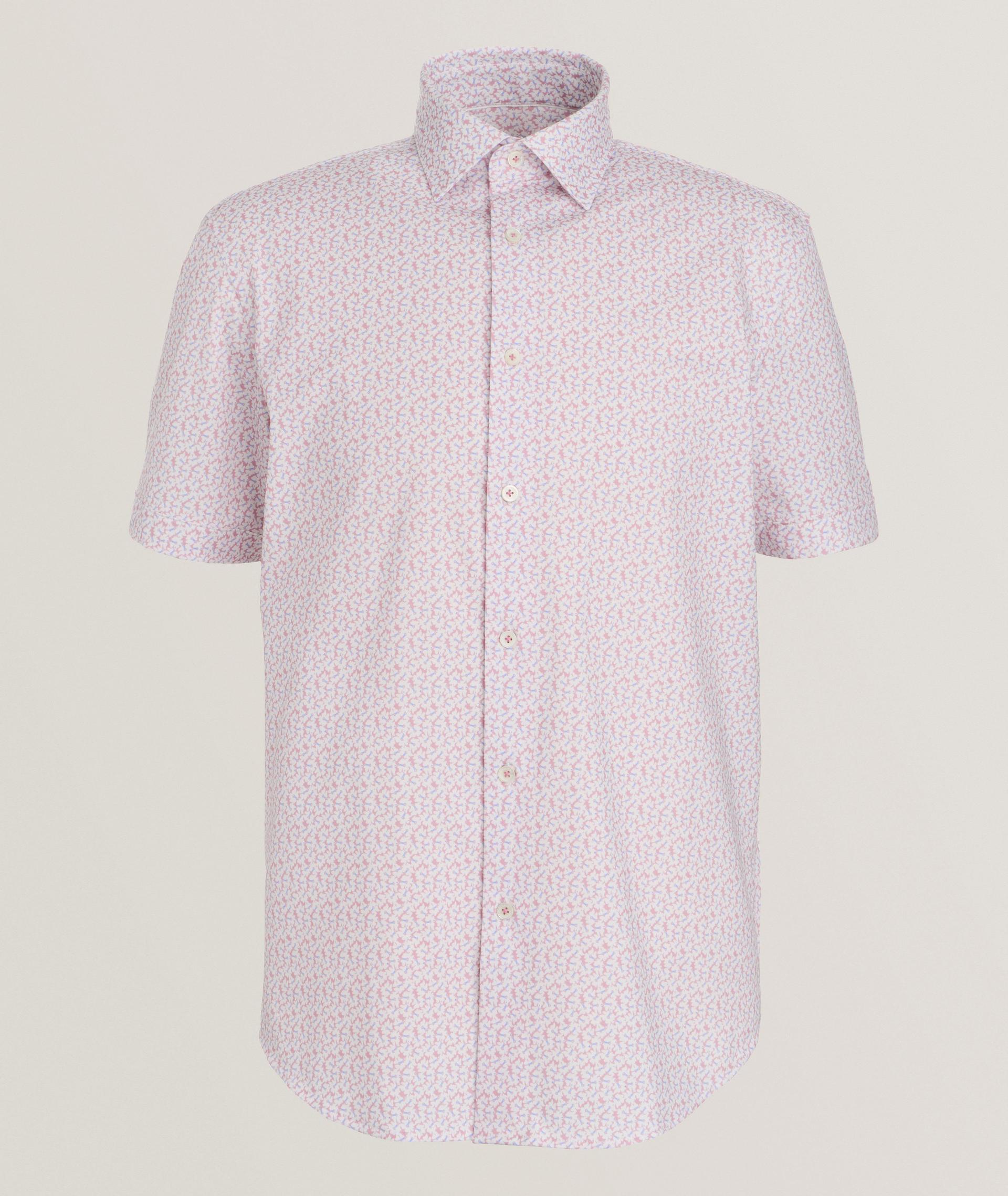 Micro-Floral Stretch-Cotton Shirt  image 0