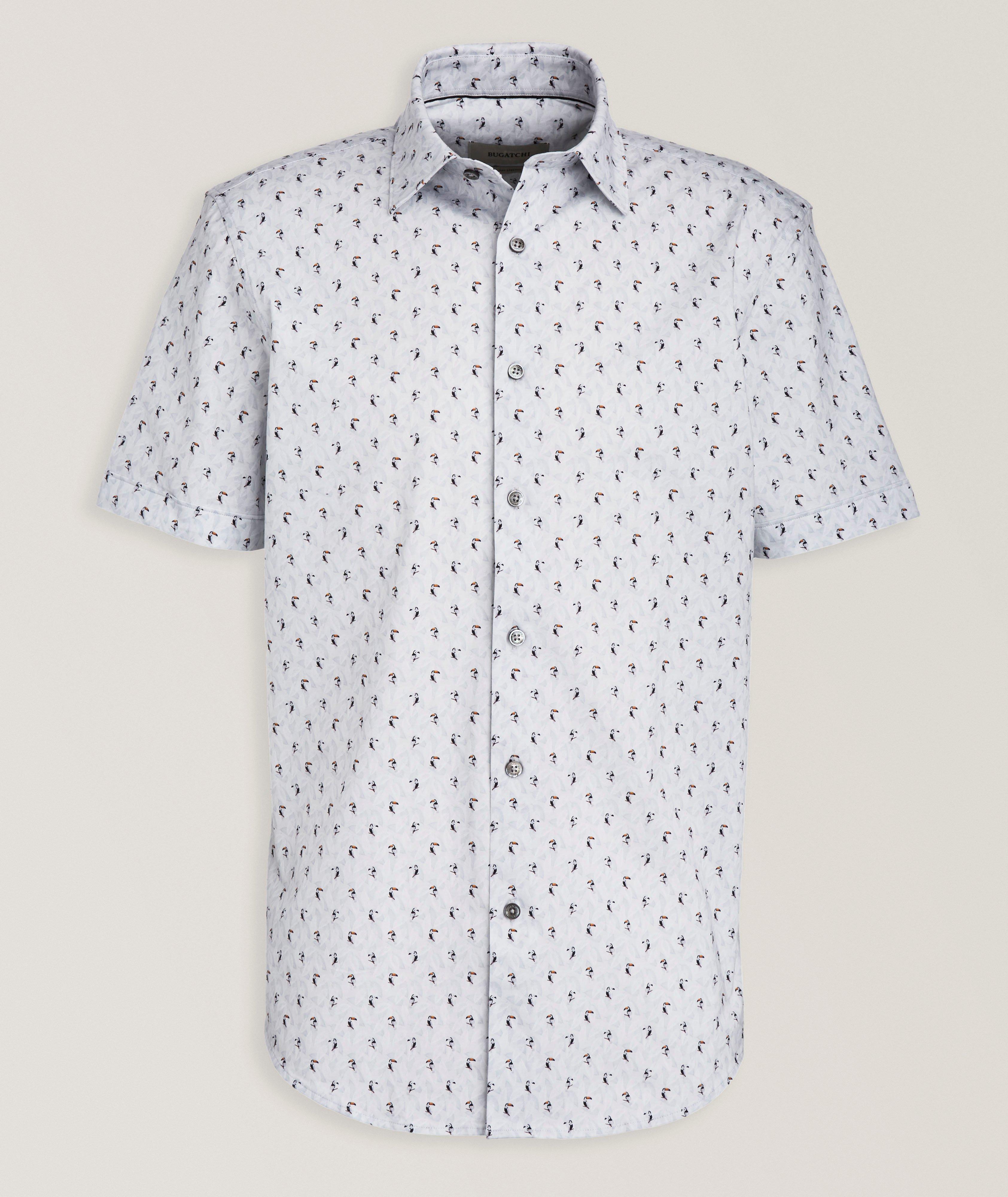 Chemise en coton extensible à motif d’oiseaux image 0