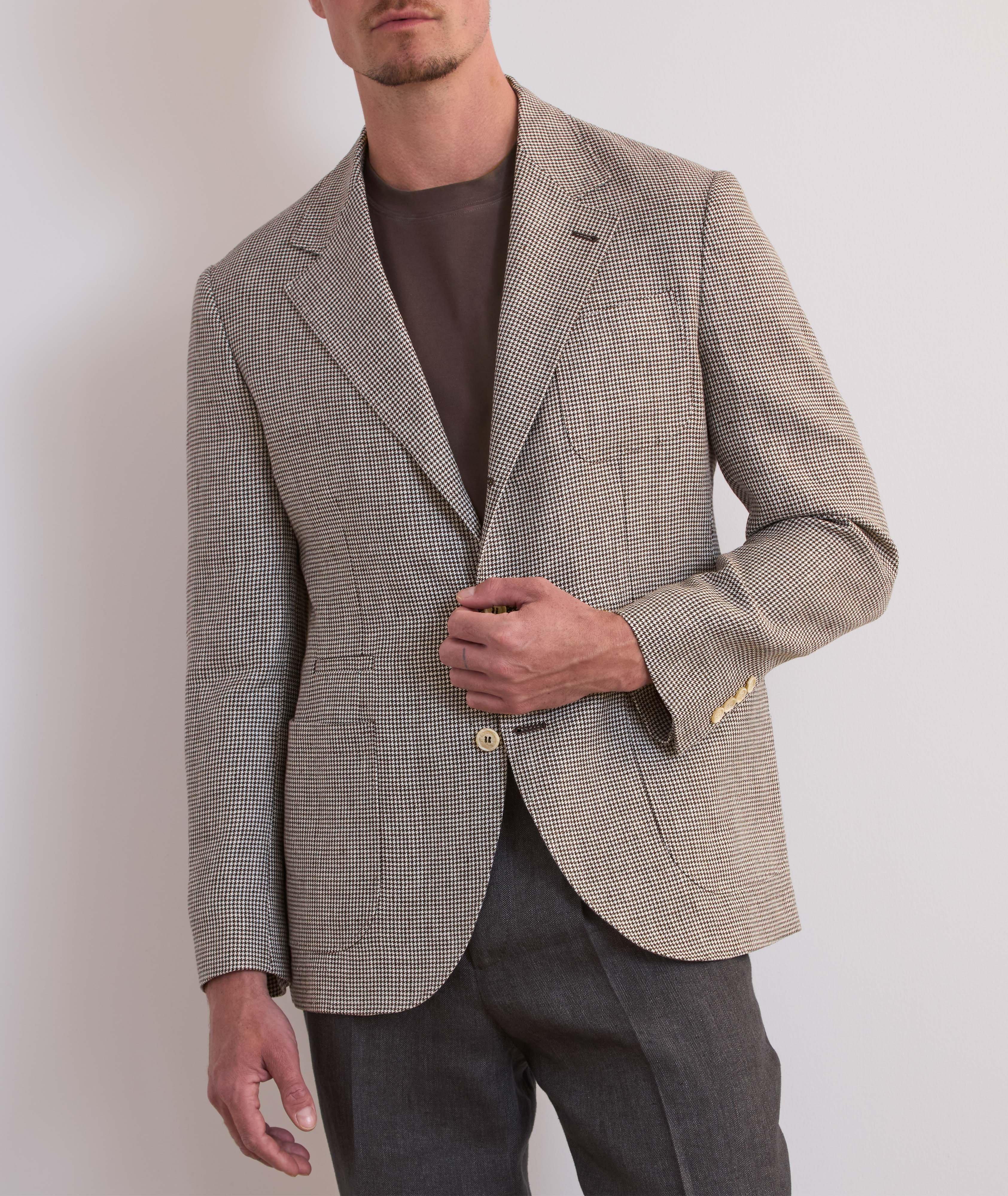 BROWN AND IVORY HOUNDSTOOTH NOTCH SPORT JACKET image 1