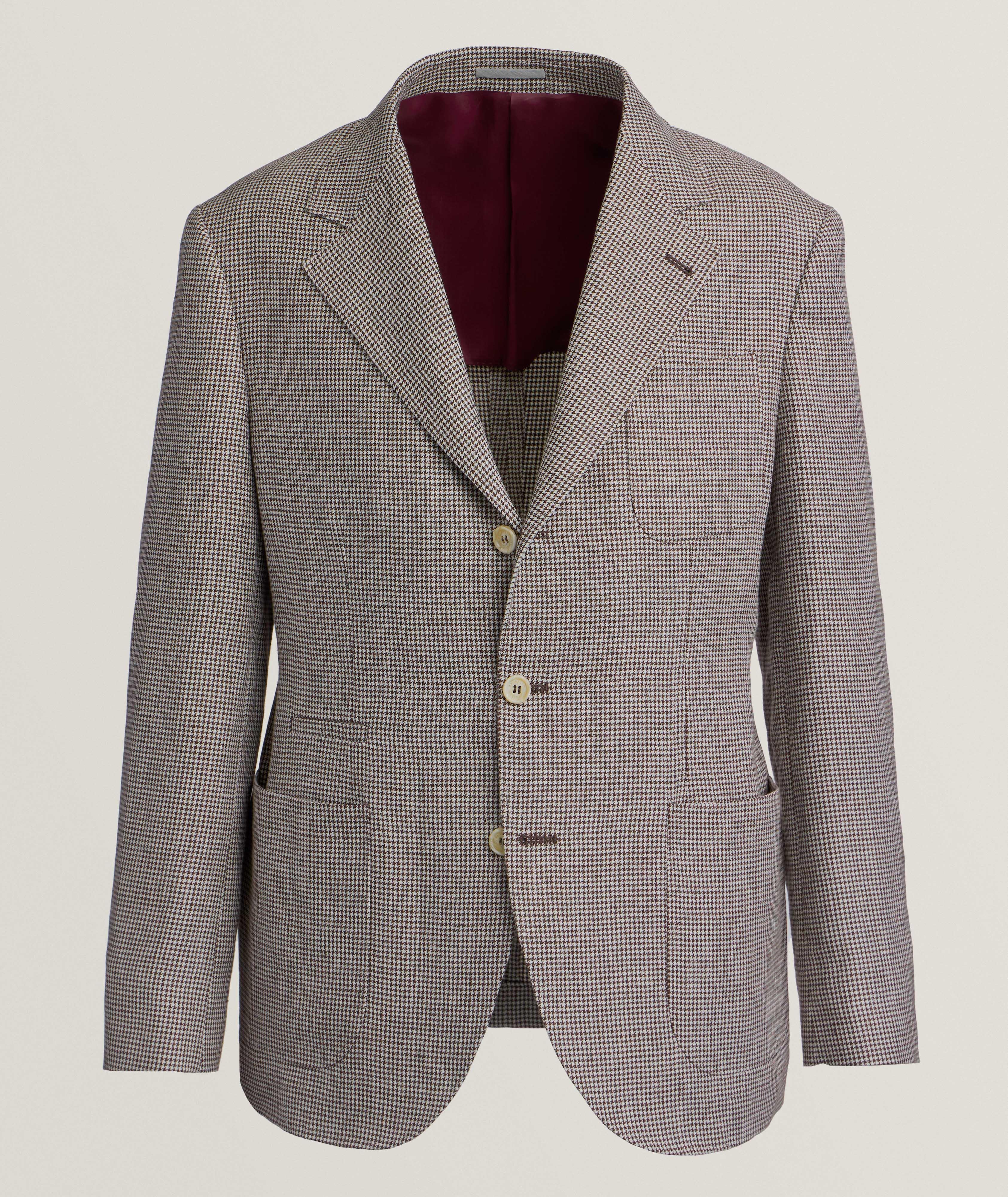 BROWN AND IVORY HOUNDSTOOTH NOTCH SPORT JACKET image 0