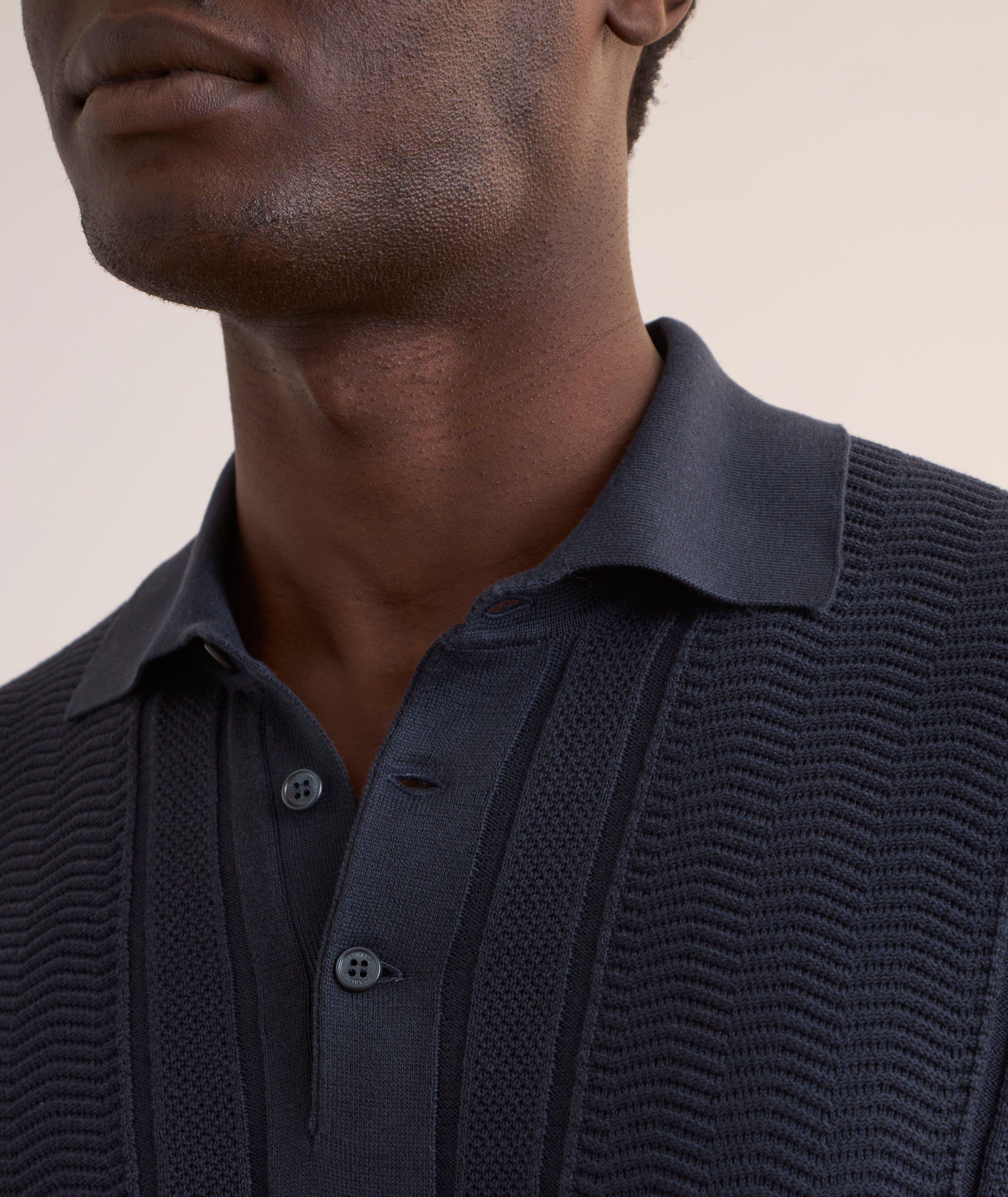 Jacquard Knit Polo Sweater image 3