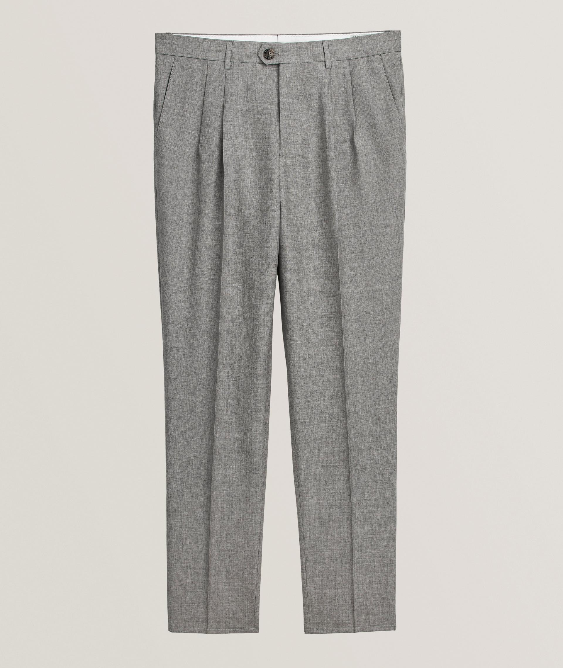 Leasure-Fit Wool Pleated Pants image 0
