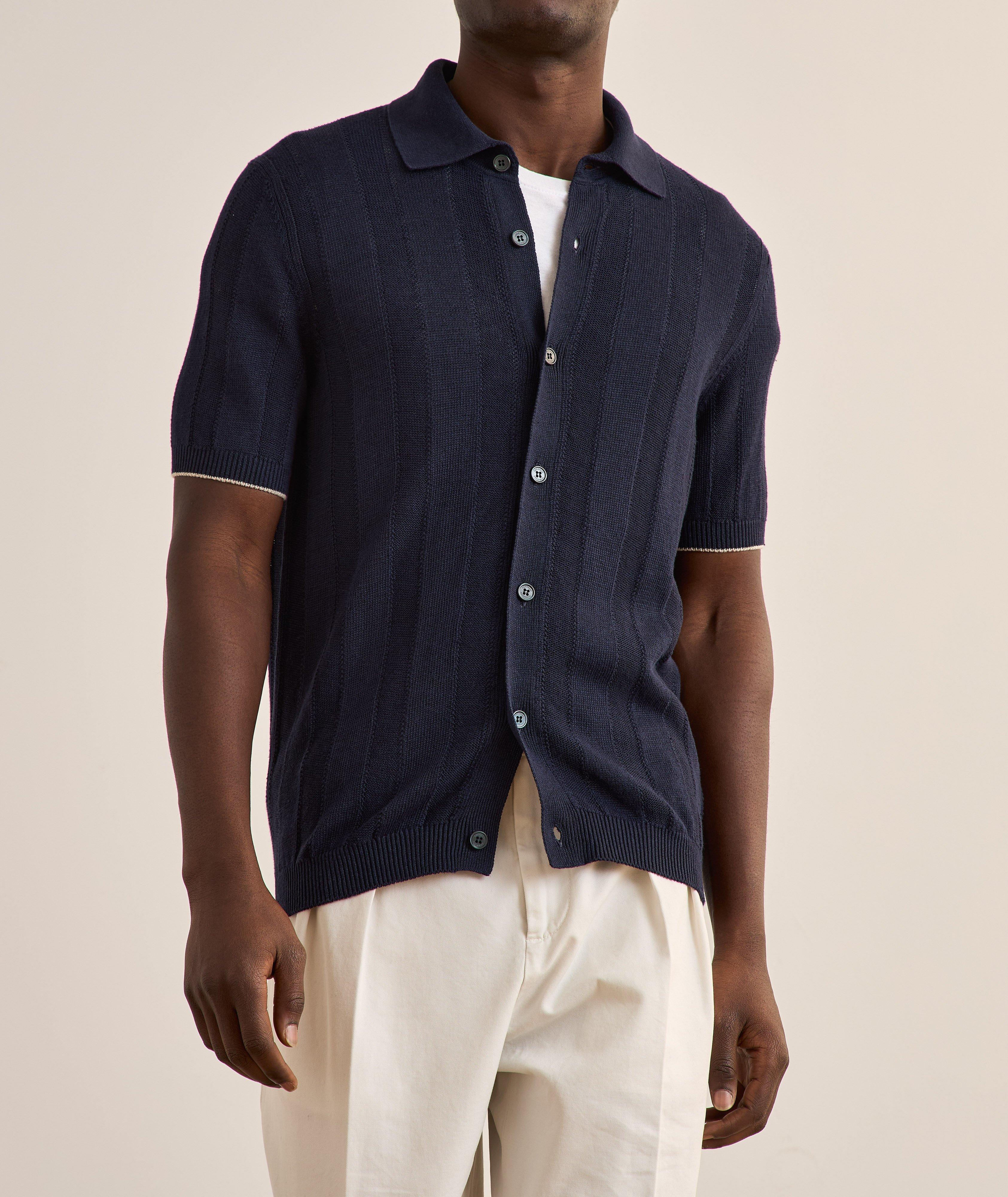 Ribbed Linen-Cotton Cardigan  image 1