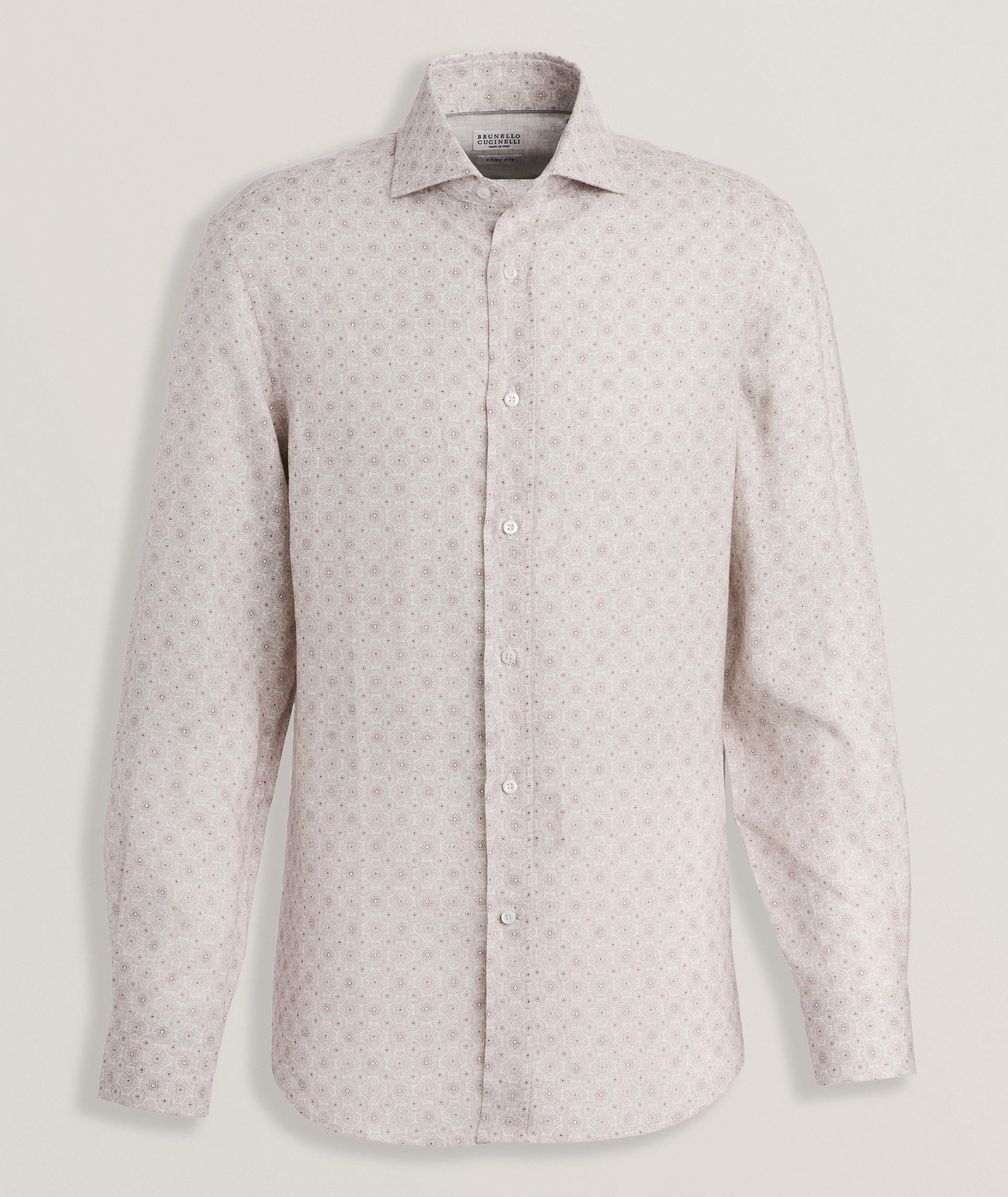 Easy-Fit Geo Linen Shirt  image 0