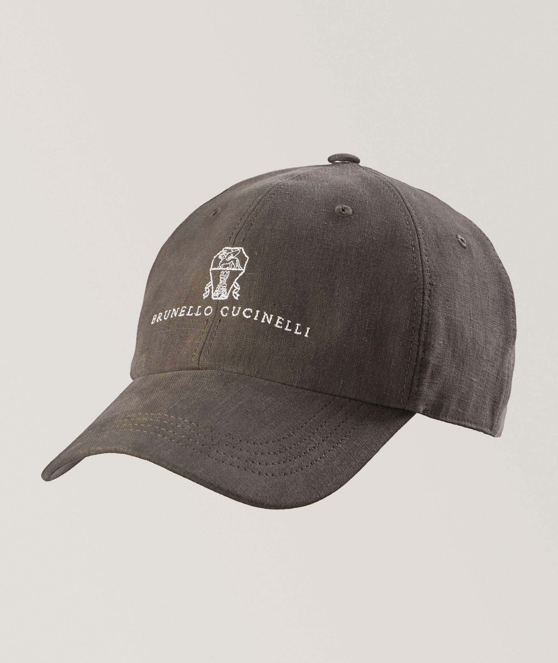 Logo Script Linen Baseball Cap  image 0