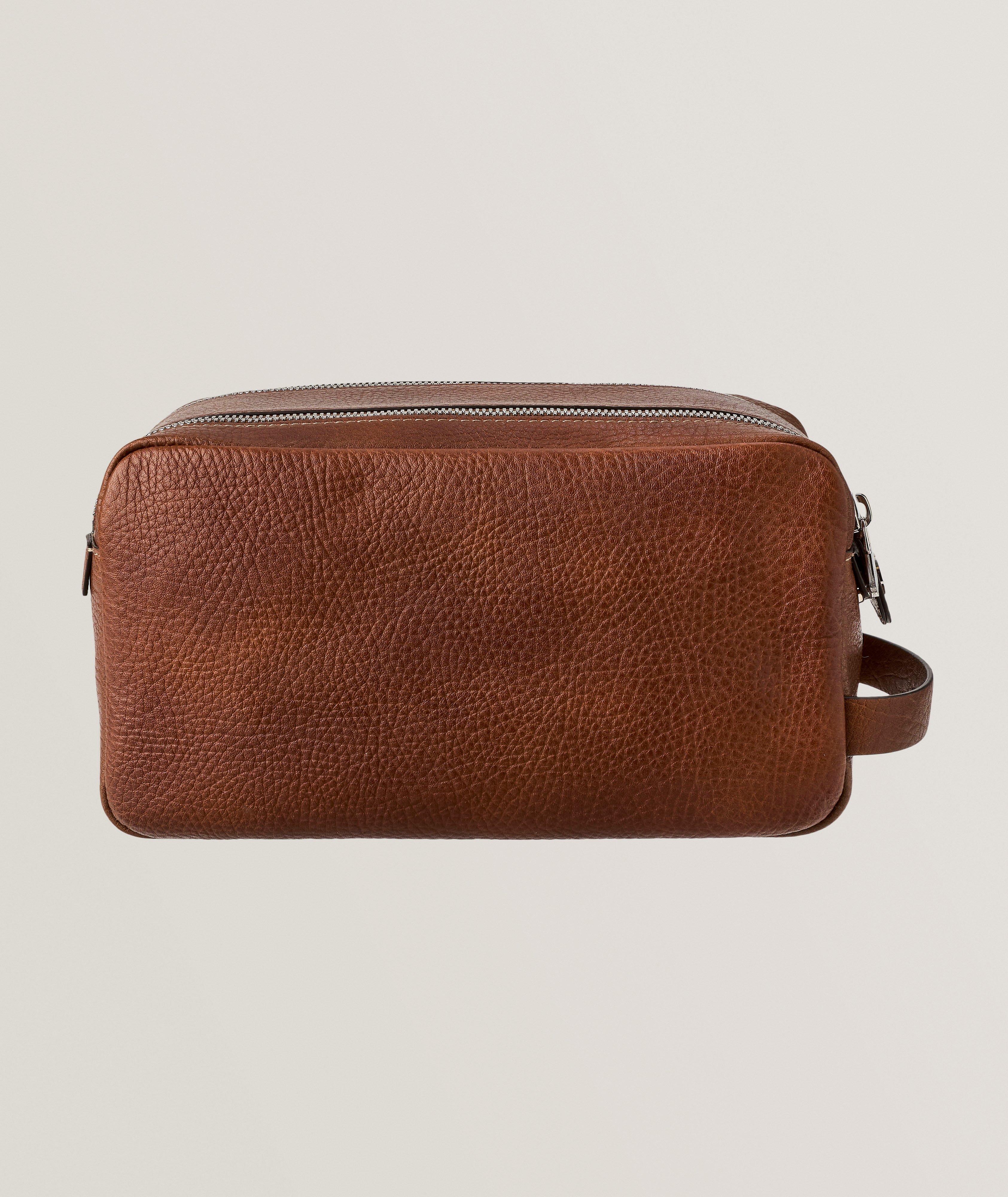 Grained Leather Double-Zip Toiletry Bag  image 1