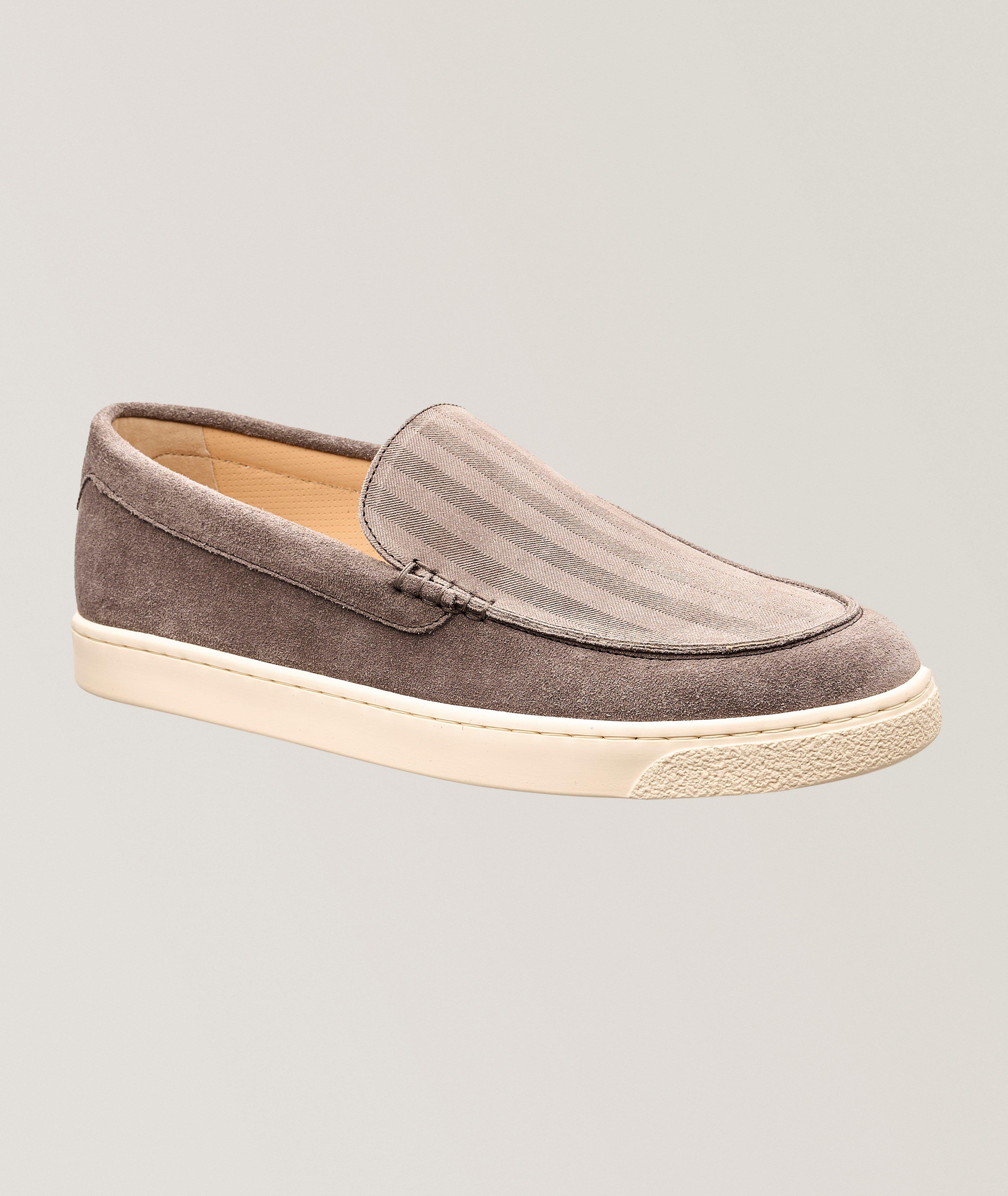 Chevron Hybrid Suede Loafers image 0