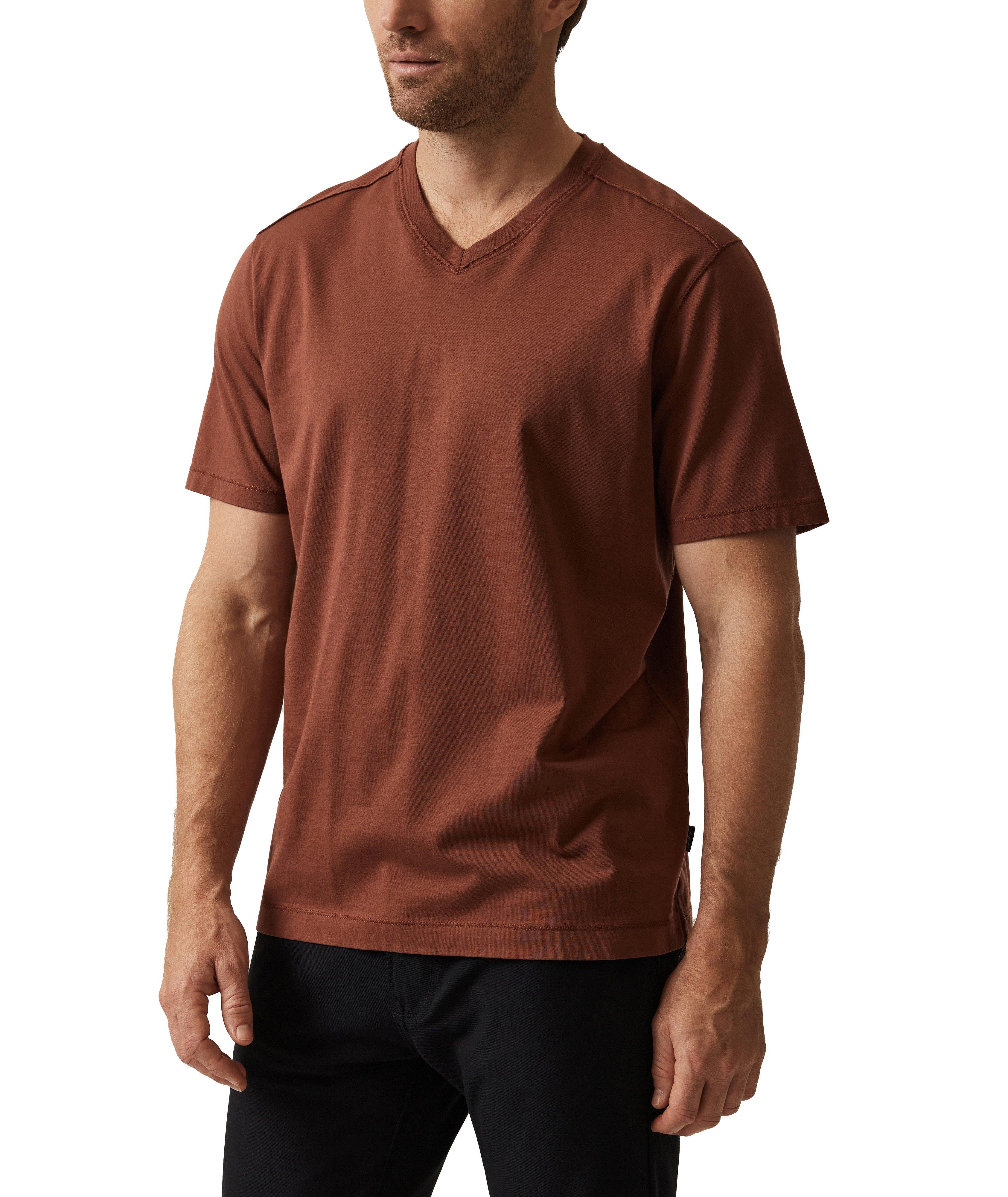 Deconstructed Cotton V-Neck T-Shirt image 1