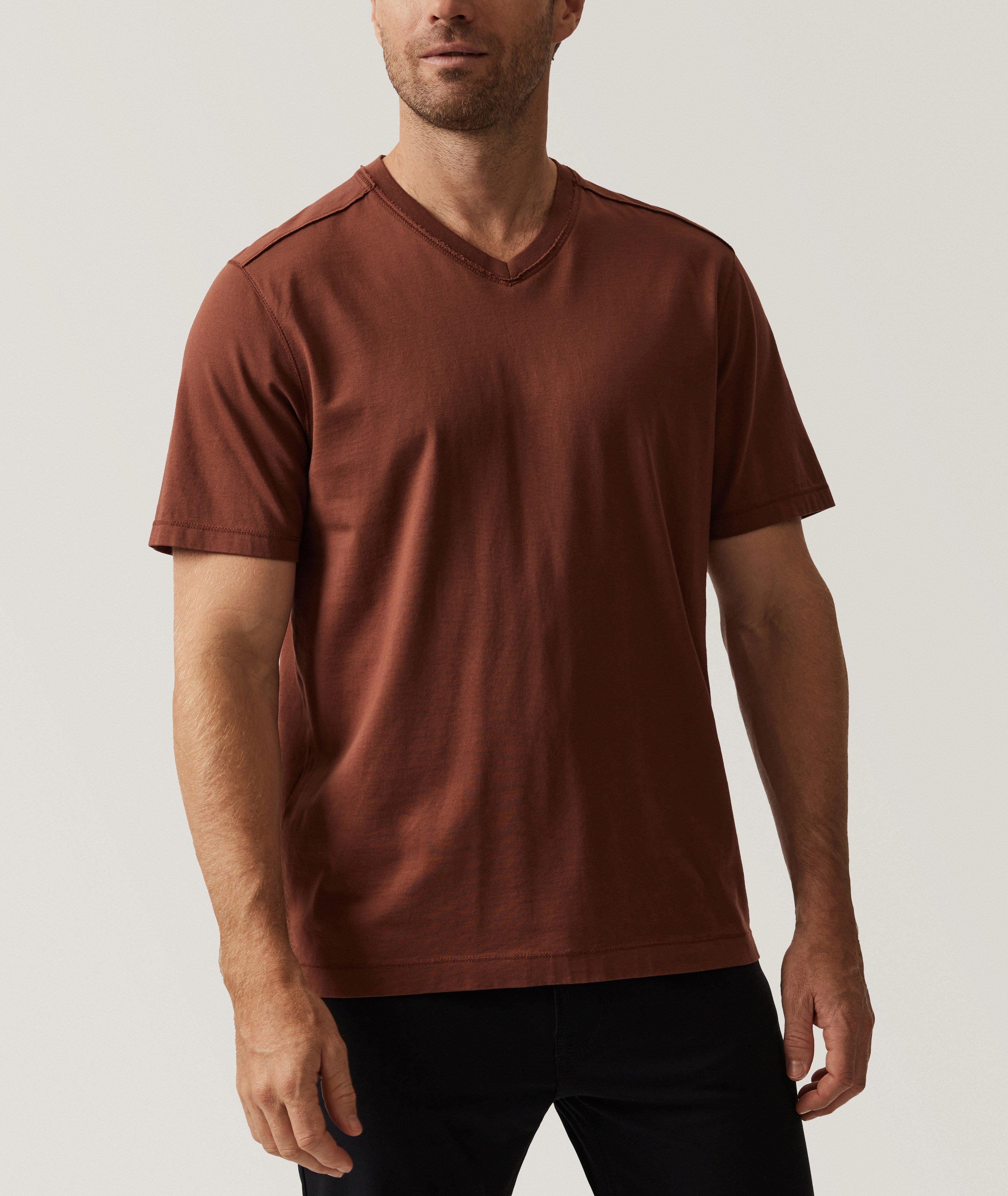 Deconstructed Cotton V-Neck T-Shirt image 0