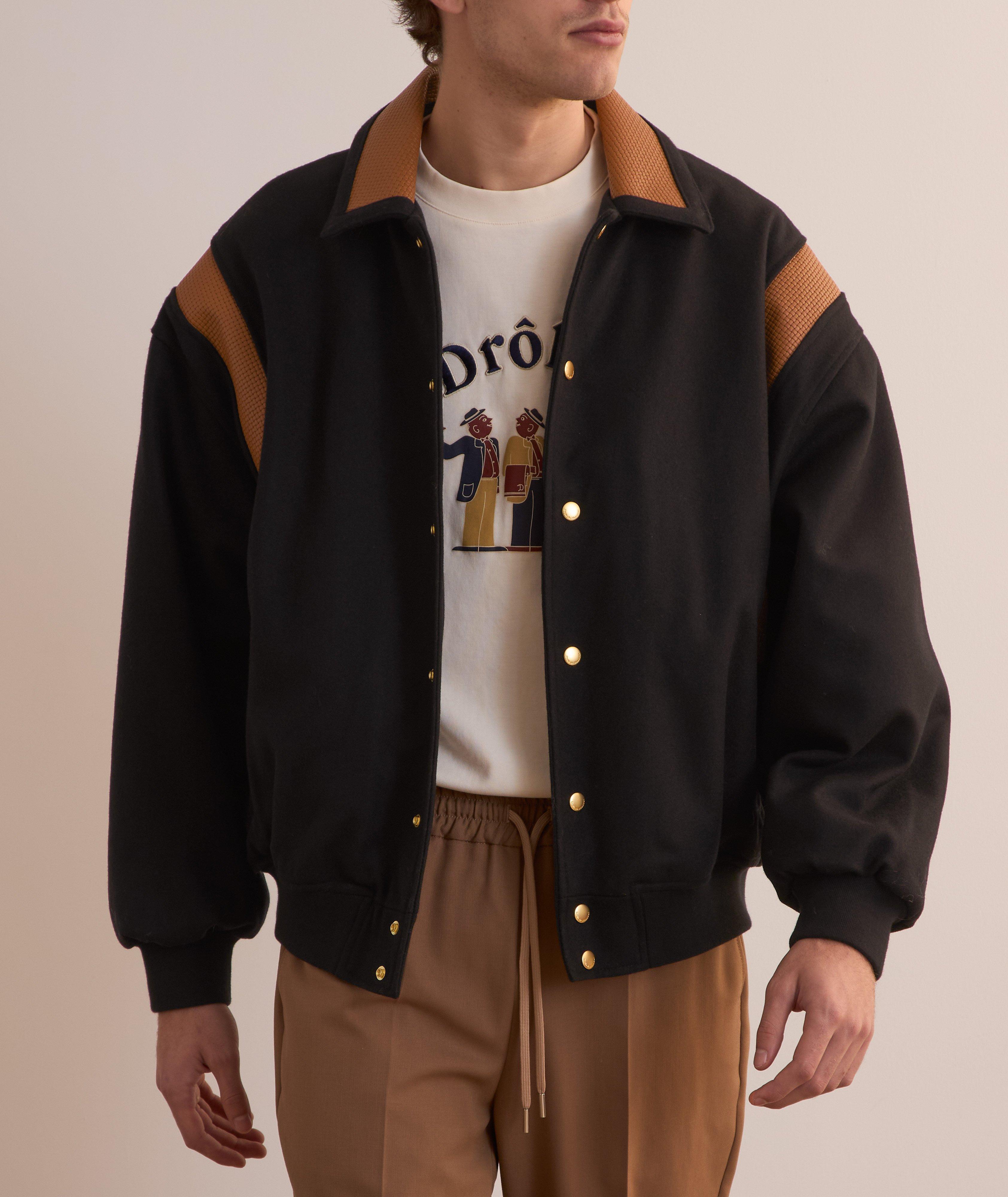 Leather Panel Bomber Jacket image 1