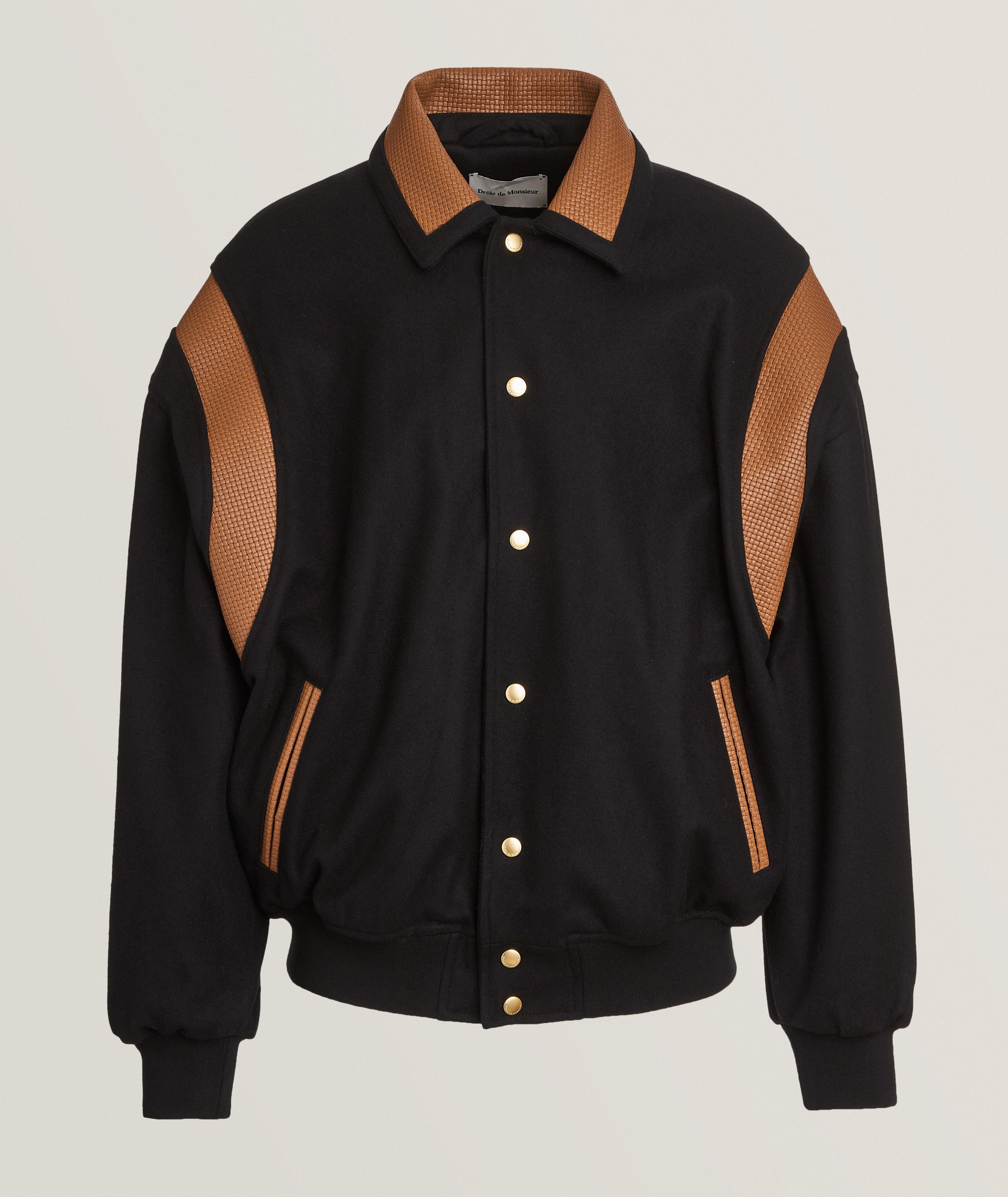 Leather Panel Bomber Jacket image 0