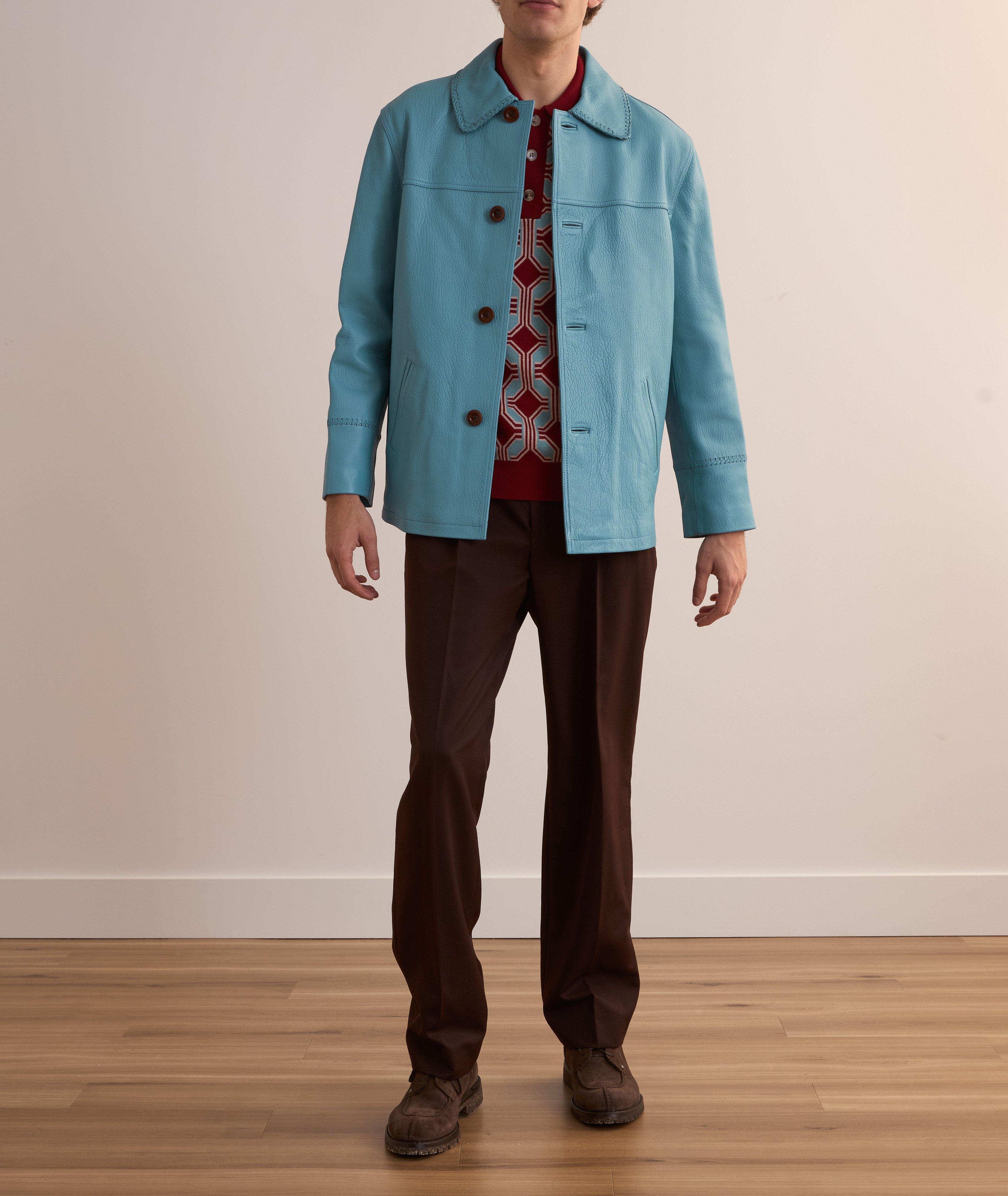 Veste-chemise en cuir grenu image 5