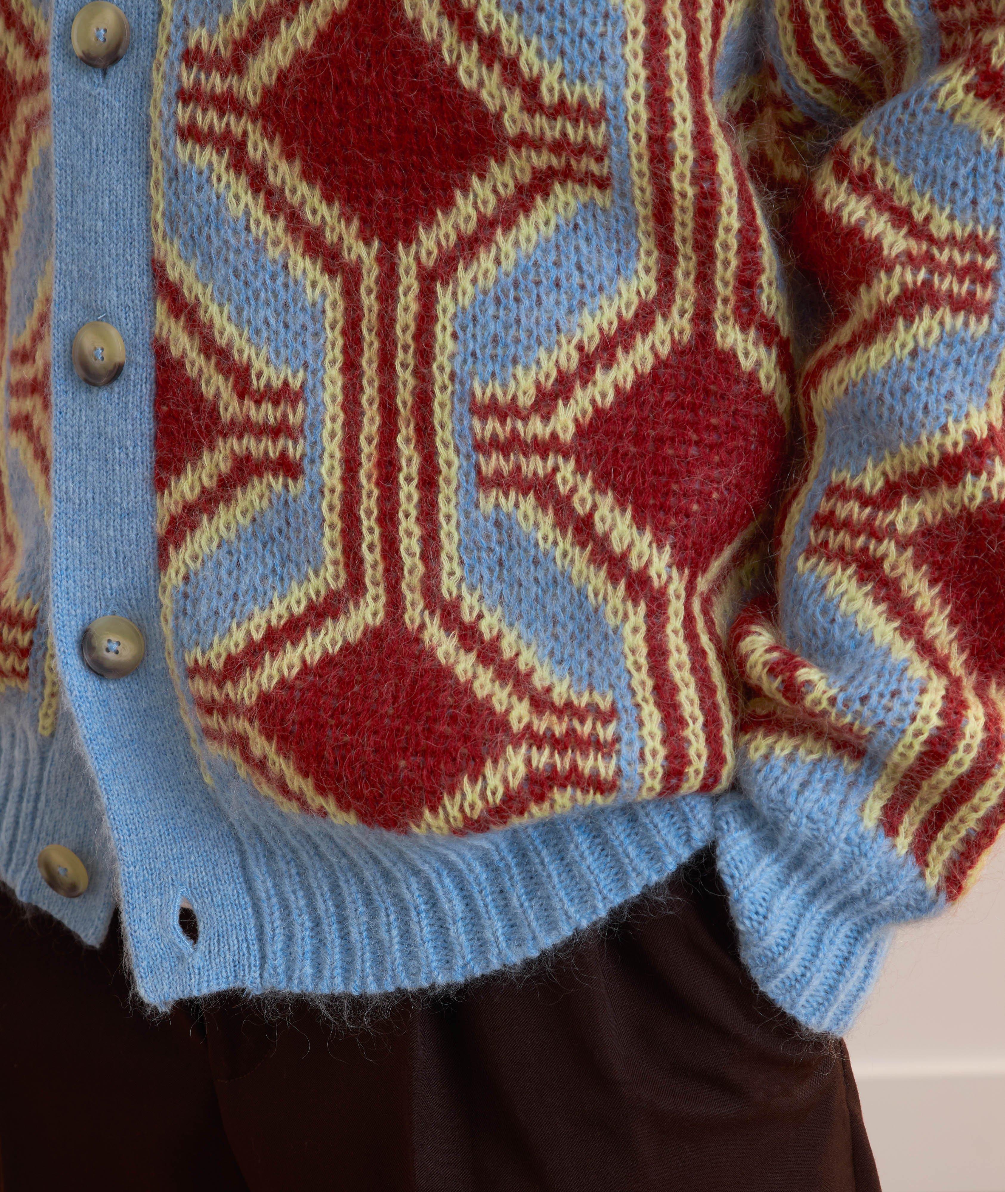 Le Mohair-Blend Geometrique Cardigan image 3