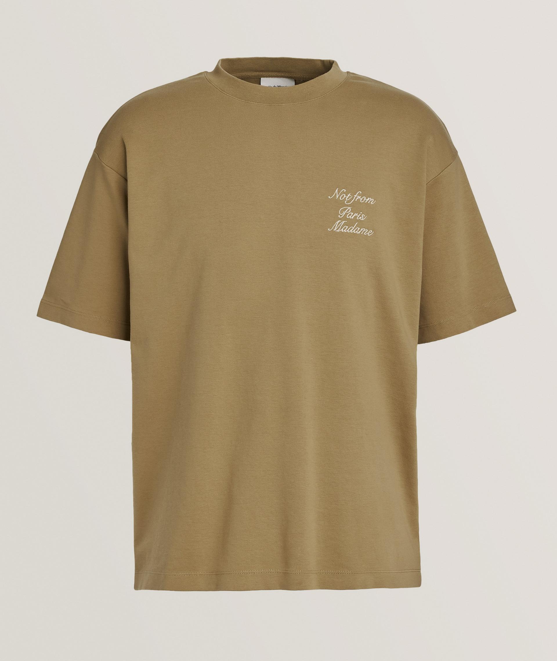 T-shirt en coton avec slogan brodé image 0
