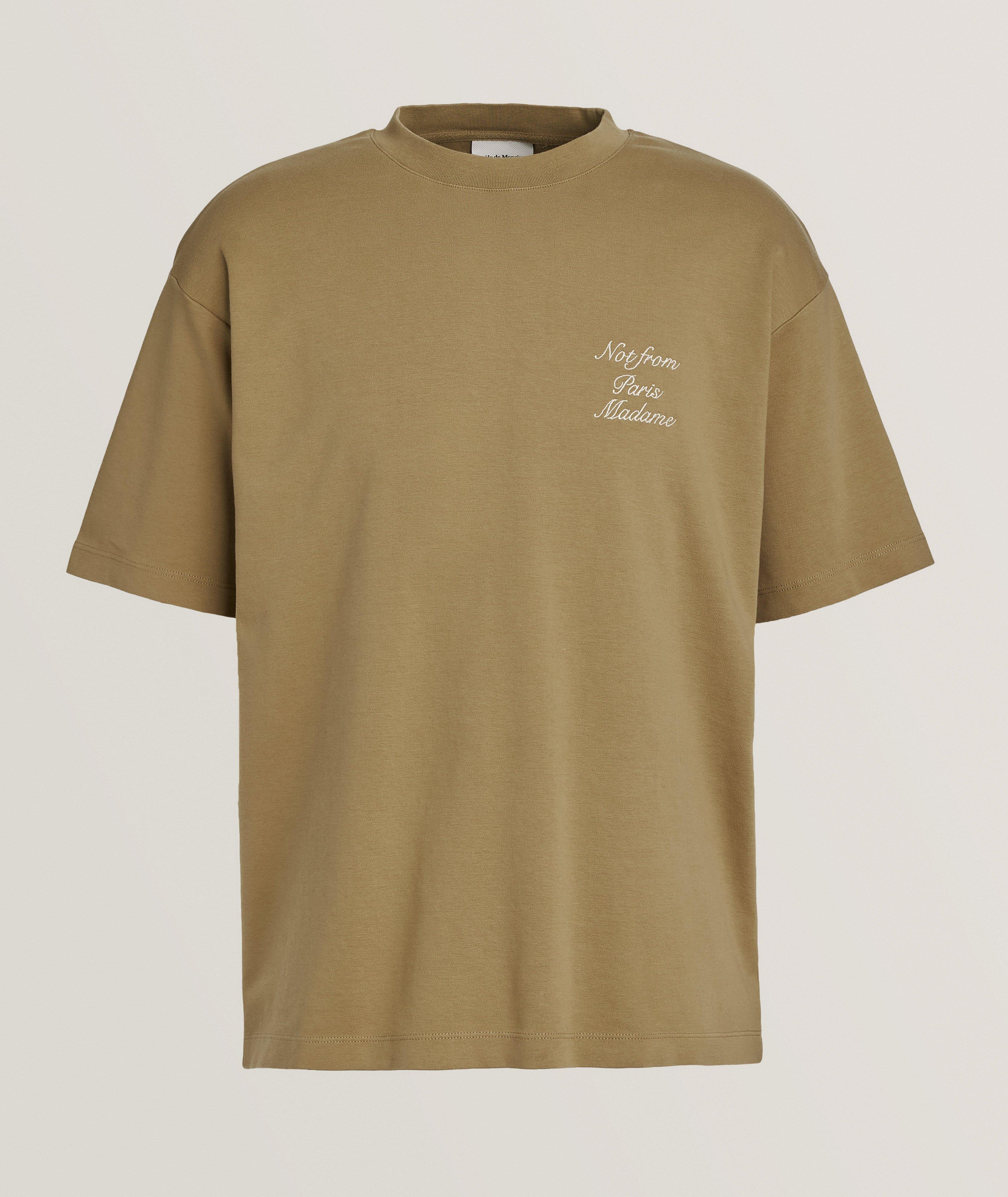 T-shirt en coton avec slogan brodé image 0