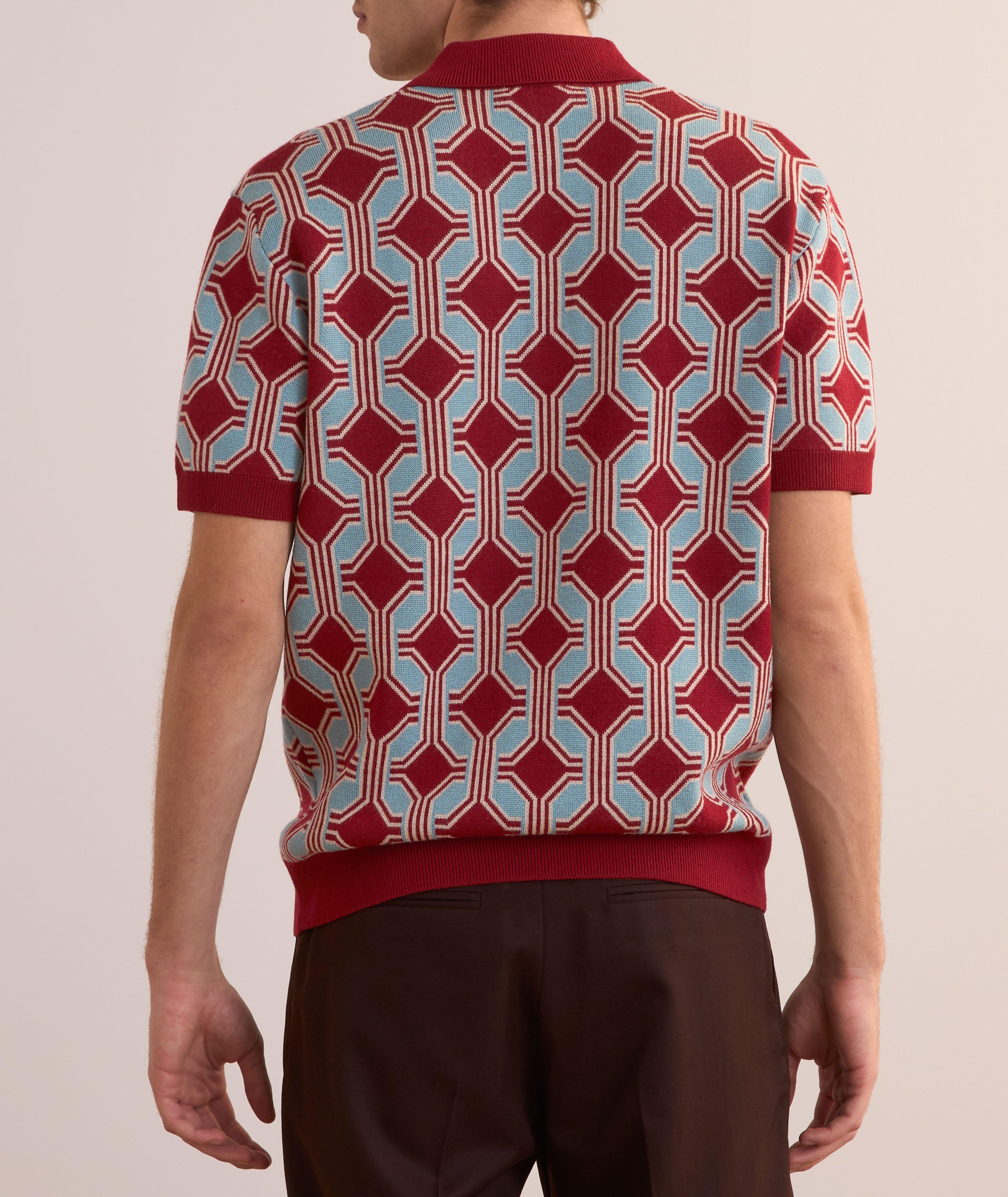 Geometric Merino Wool Polo image 2