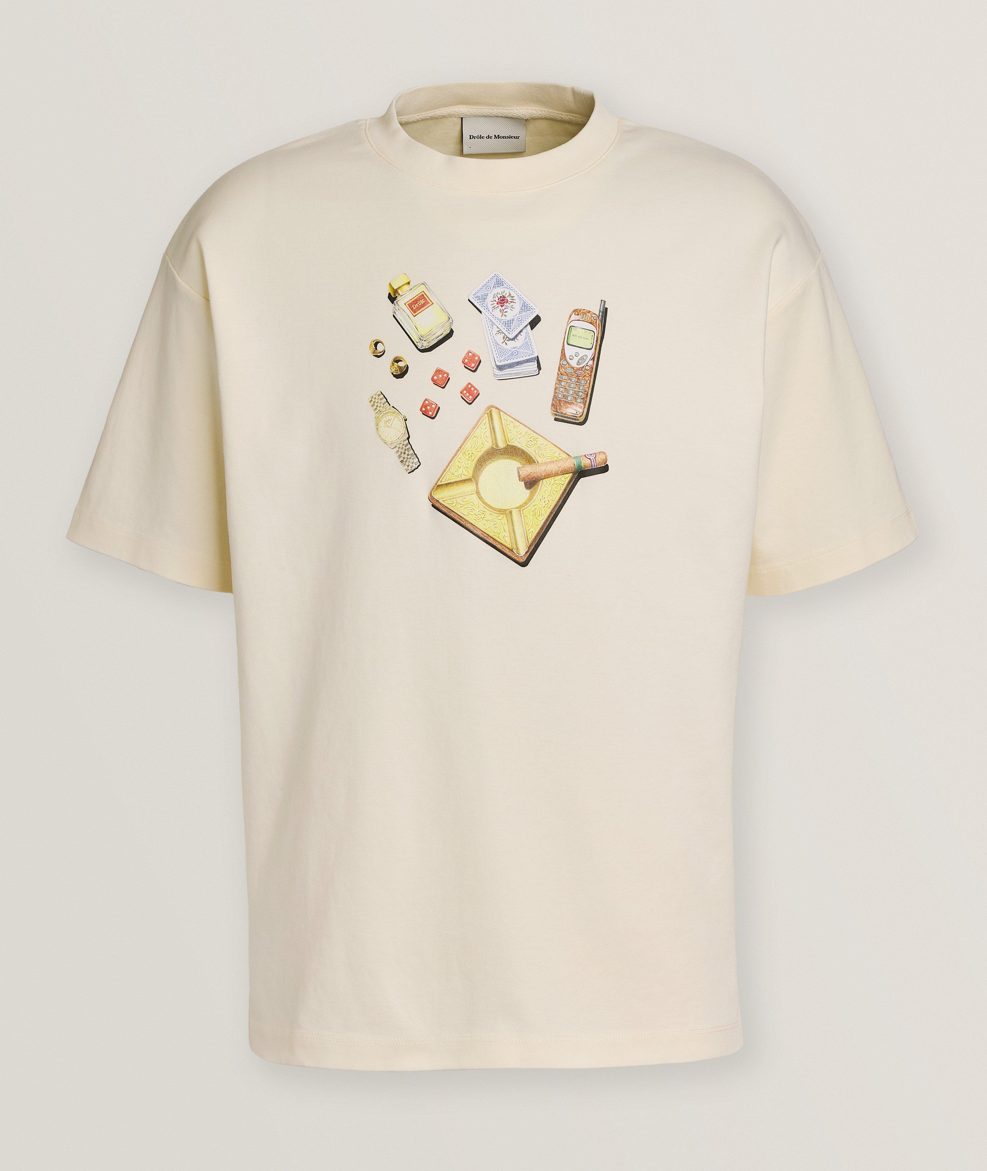 T-shirt en coton à détail graphique image 0