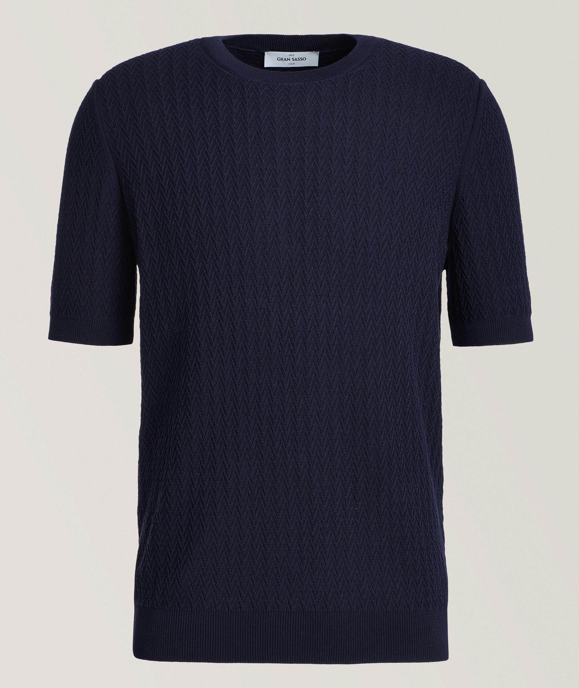 Zig-Zag Cotton Knit Sweater   image 0