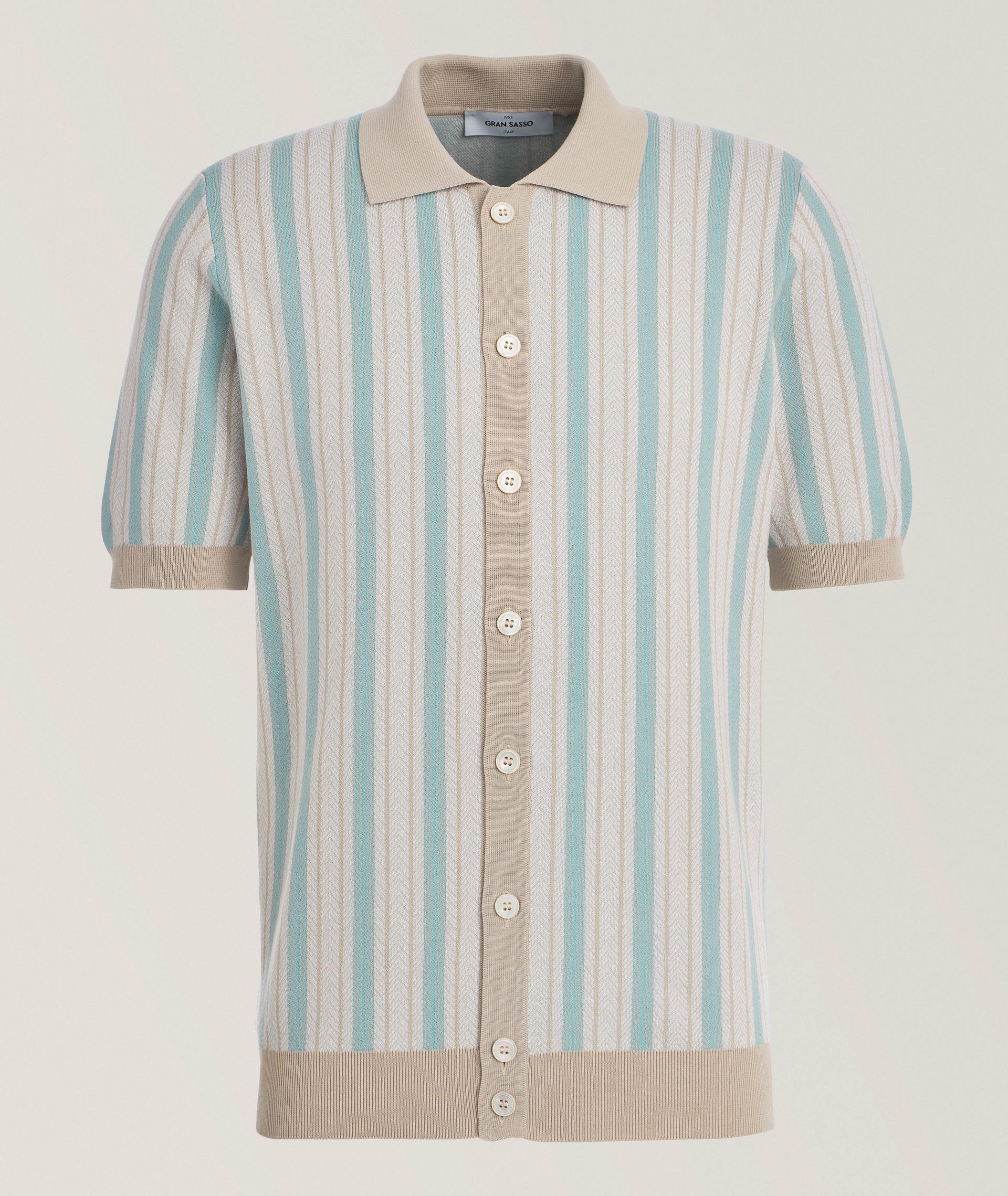 Striped Full-Button Knit Shirt  image 0