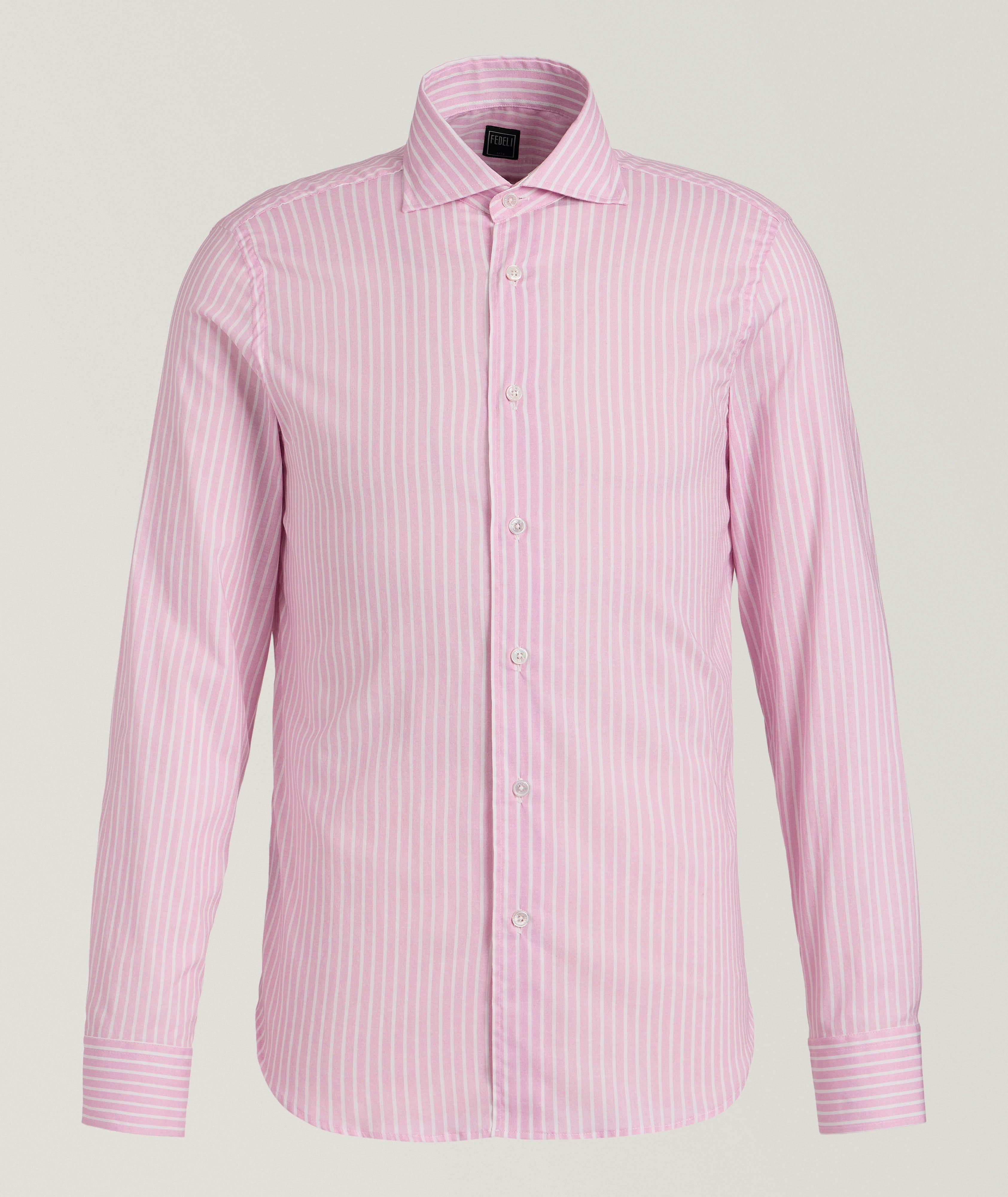 Fedeli Sean Stripe Cotton Voile Shirt