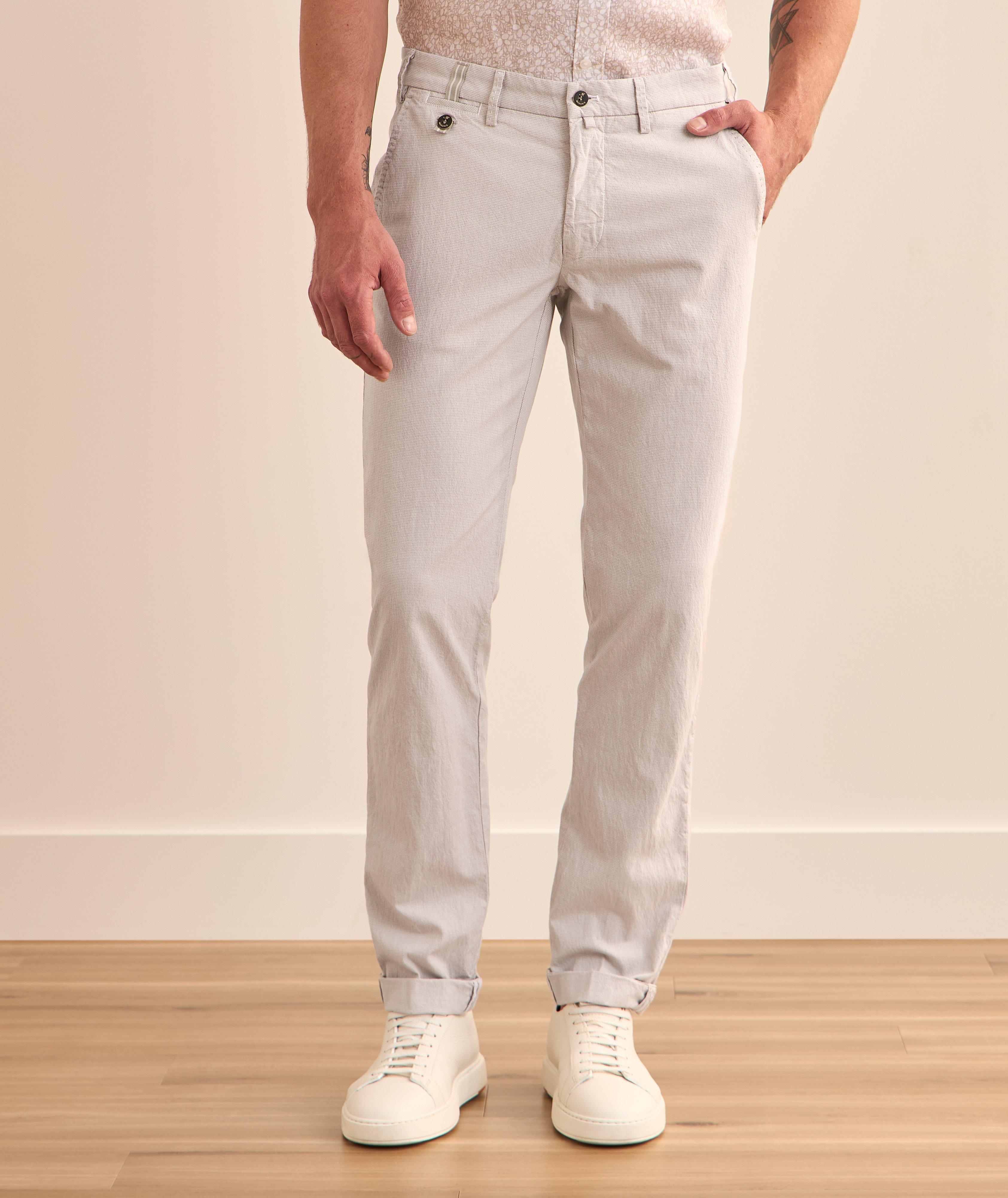 Pantalon à pied-de-poule de coupe amincie image 1