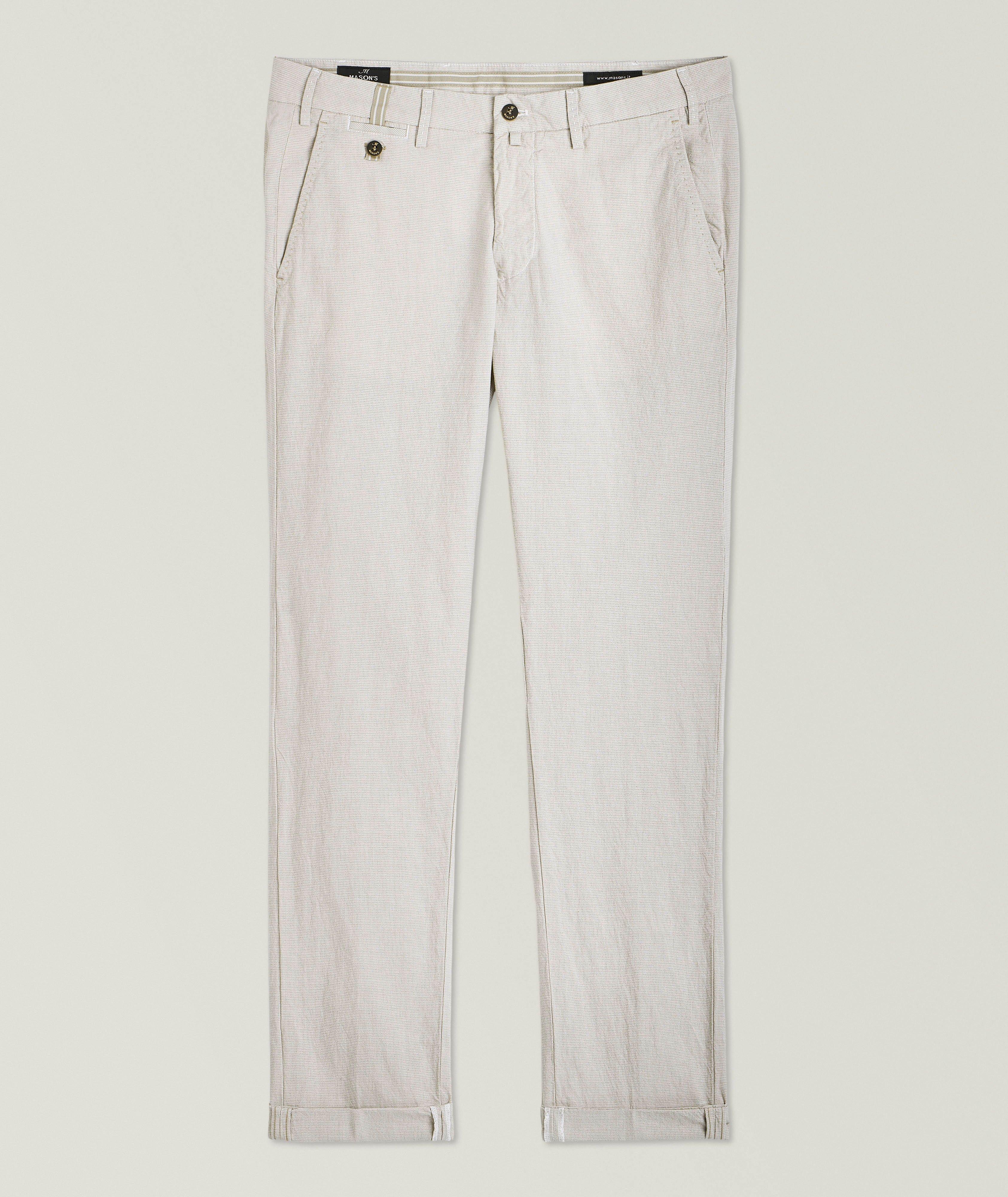 Pantalon à pied-de-poule de coupe amincie image 0