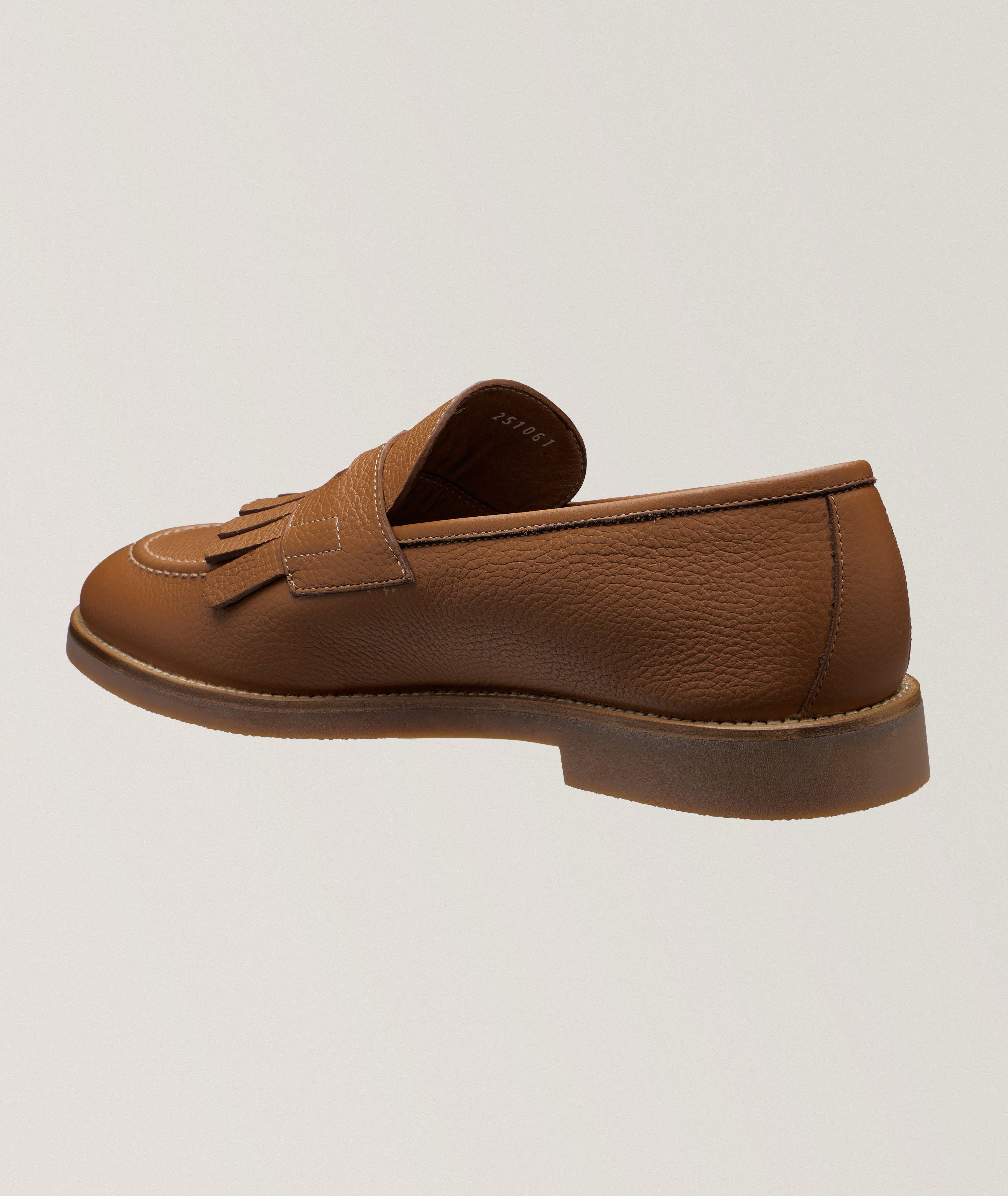 Kiltie Grained Leather Penny Loafers image 1