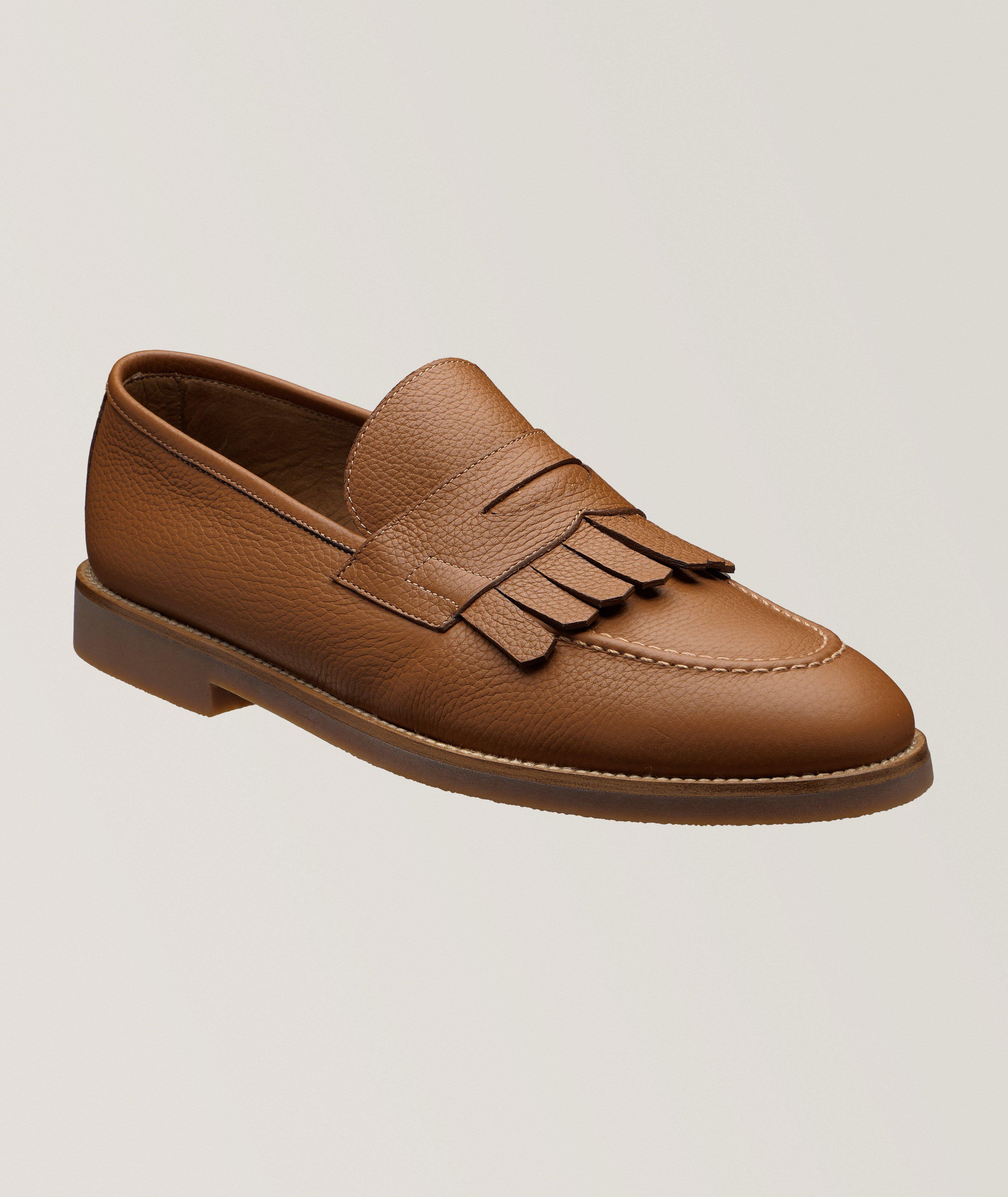 Kiltie Grained Leather Penny Loafers image 0